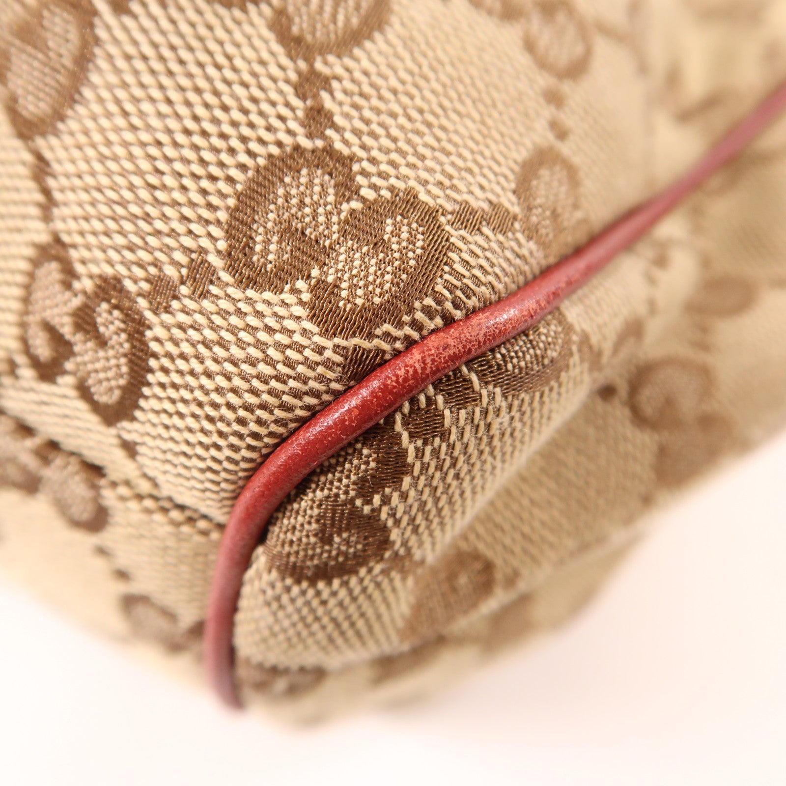 GUCCI 帆布Handbag/Shoulder Bag金扣手挽袋/肩背袋棕色/紅色