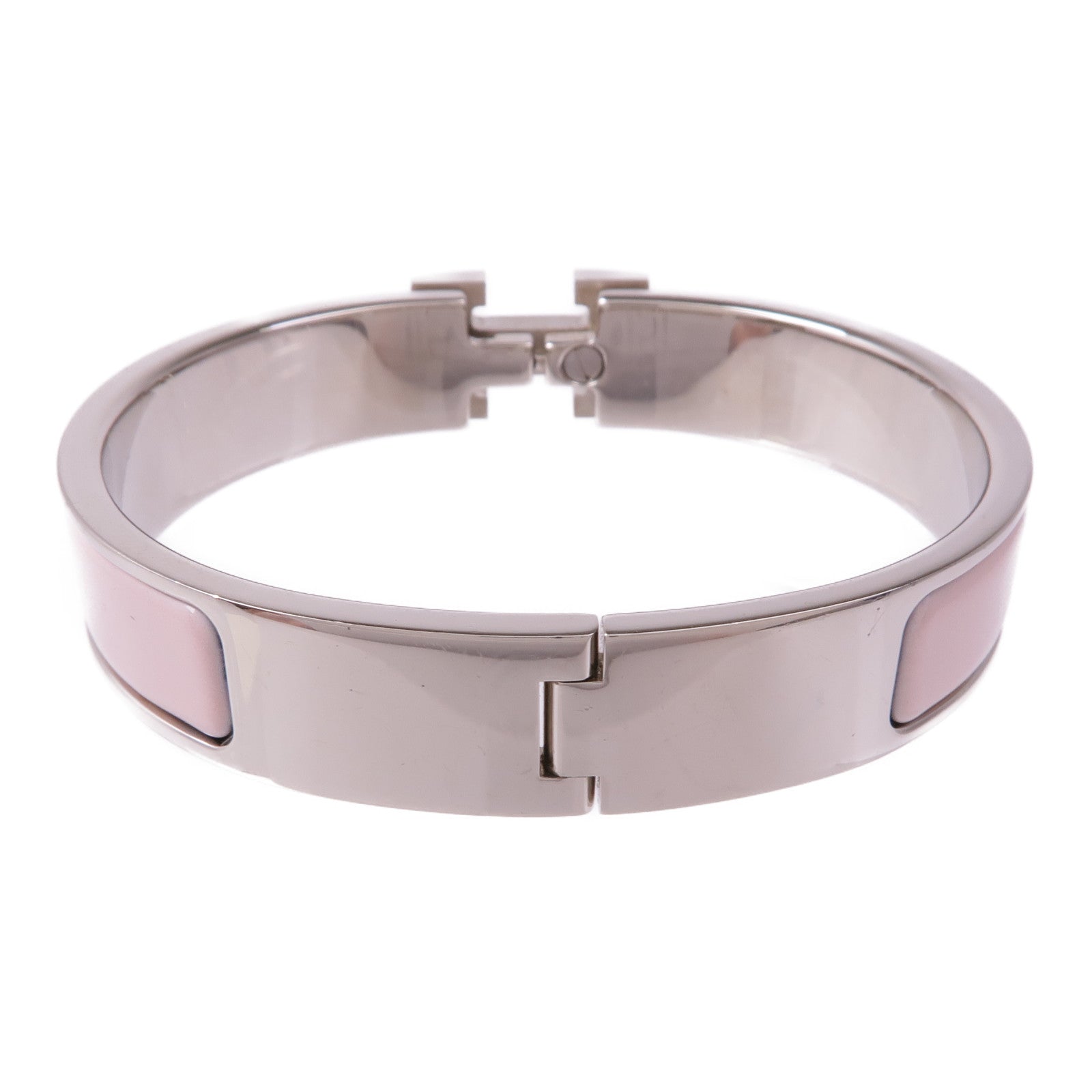 HERMES 金屬/琺瑯Clic H手鐲Rose Sakura
