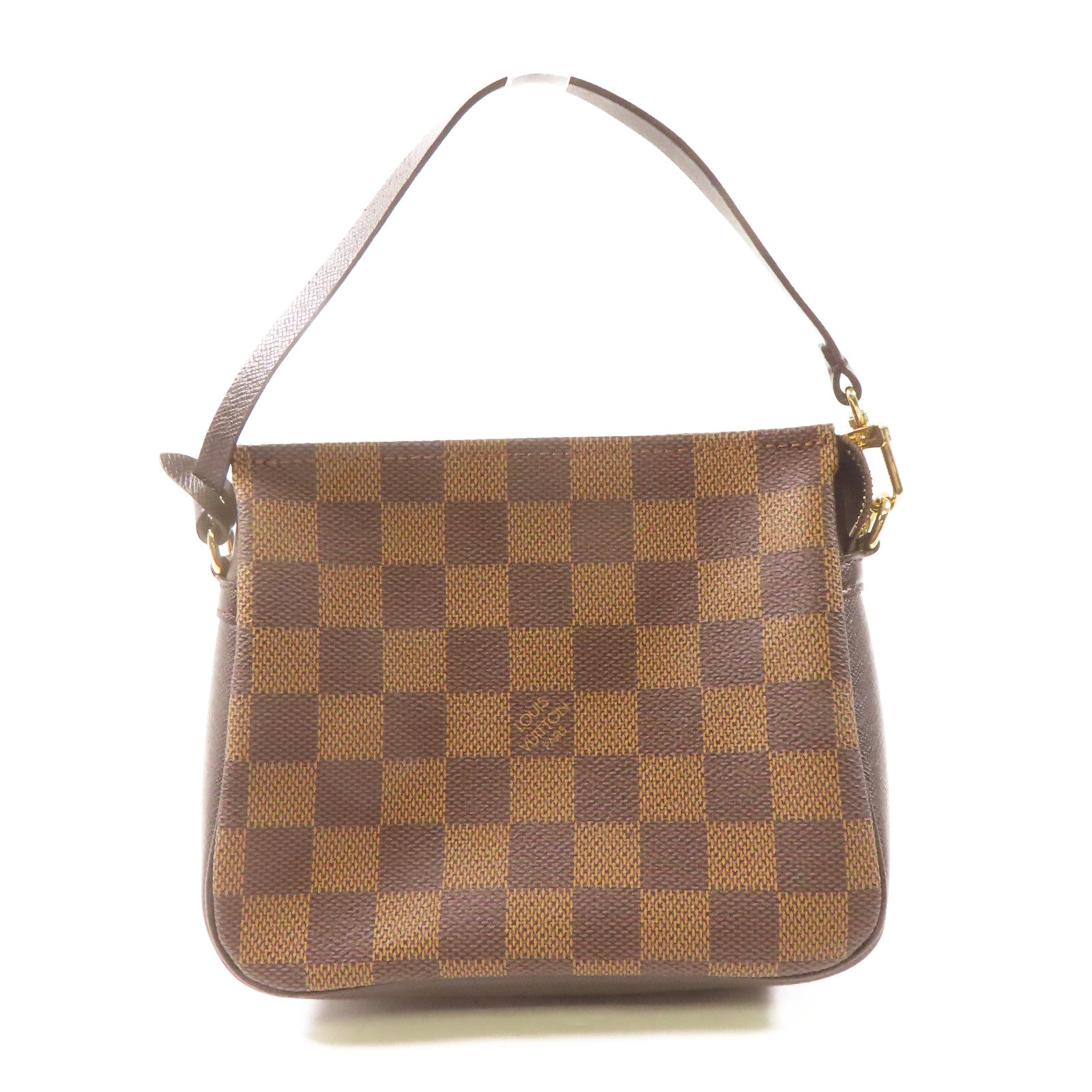 LOUIS VUITTON Damier Ebene Pochette Accessories金扣手挽袋啡色