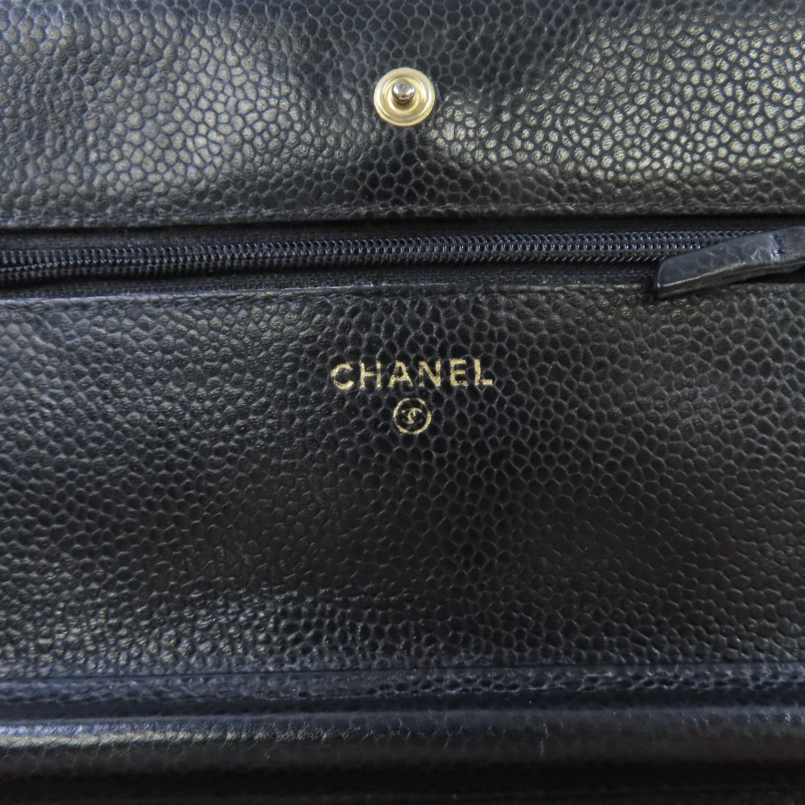 CHANEL 【激減優惠】菱格Caviar皮革WOC Wallet On Chain Shoulder Bag金扣鏈帶肩背袋黑色