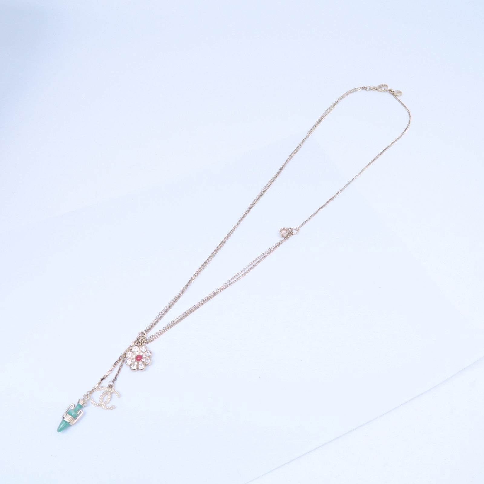 CHANEL 【激減優惠】金屬Necklace項鍊金色/綠色/粉紅色