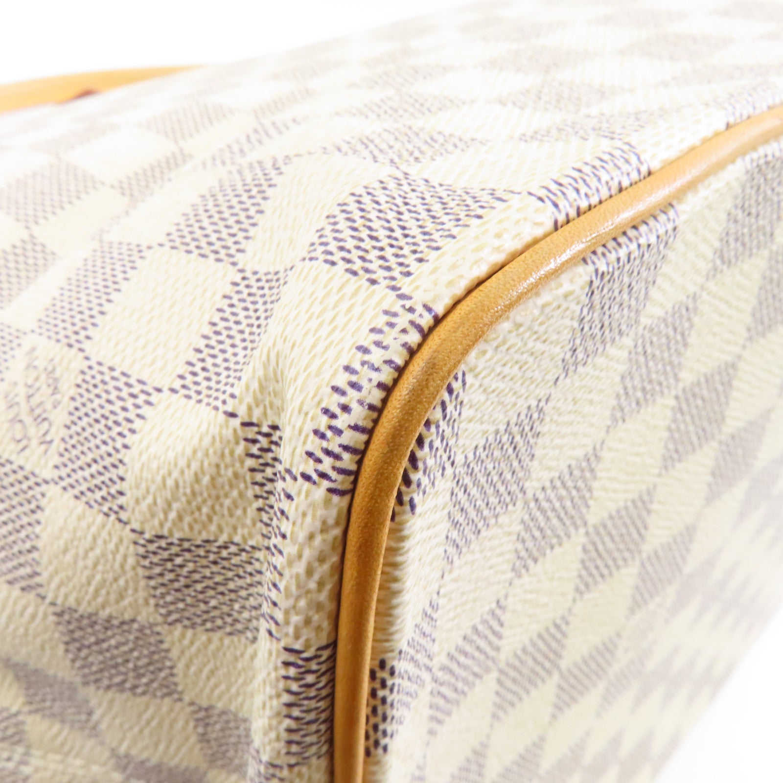 LOUIS VUITTON 【激減優惠】Damier Azur Saleya MM金扣手挽袋/肩背袋白色