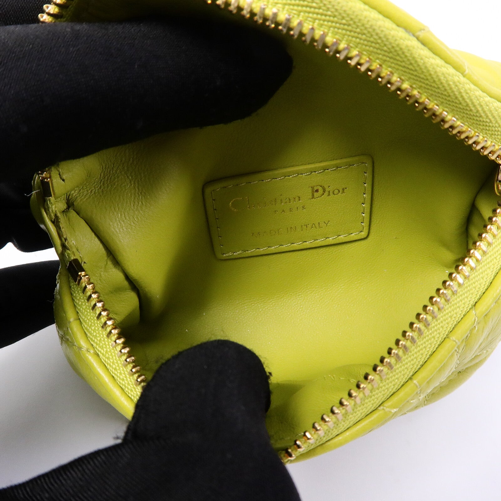 Dior 羊皮皮革Caro Half Moon Coin Purse零錢包