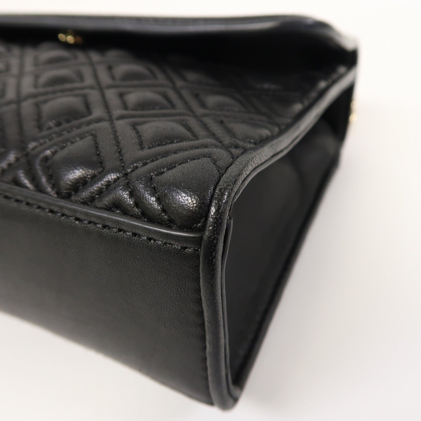 Tory Burch 牛皮皮革Chain Shoulder金扣鏈帶肩背袋黑色