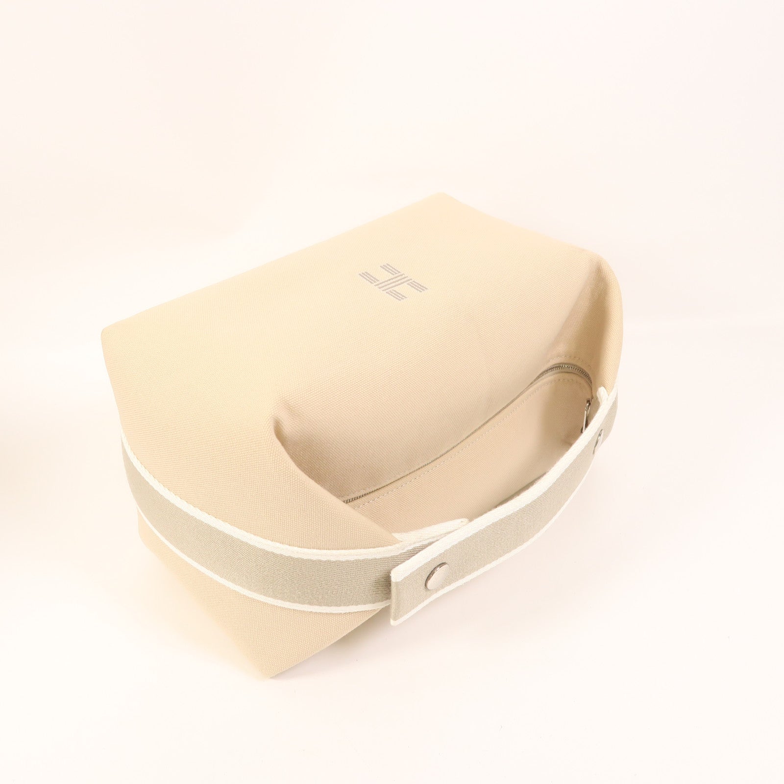 HERMES 帆布Bride A Brac GM銀扣手挽袋