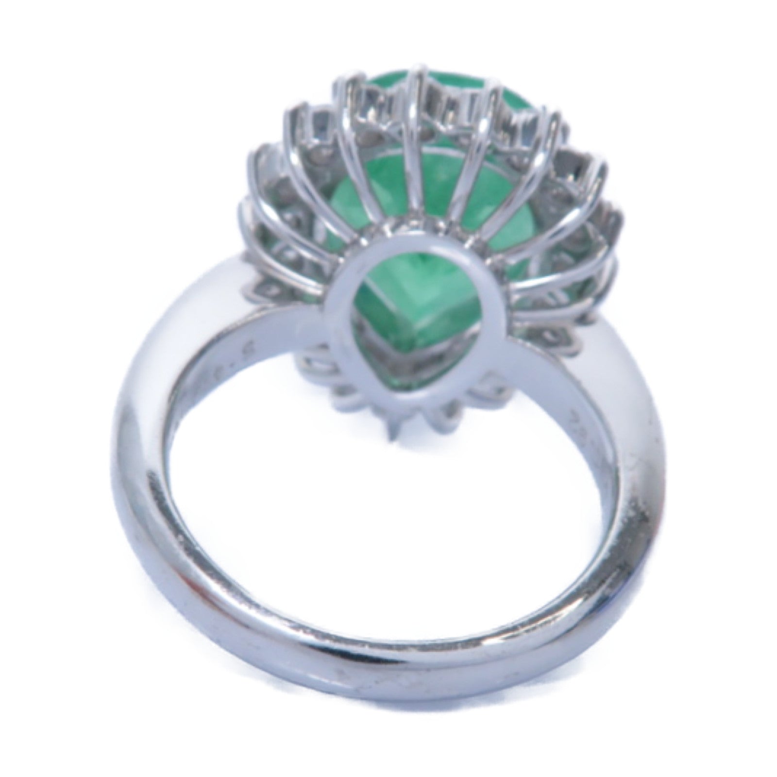 JEWELRY 【激減優惠】PT900鉑金Emerald/Diamond Ring 5.419ct綠寶石/0.92ct鑽石戒指US#6