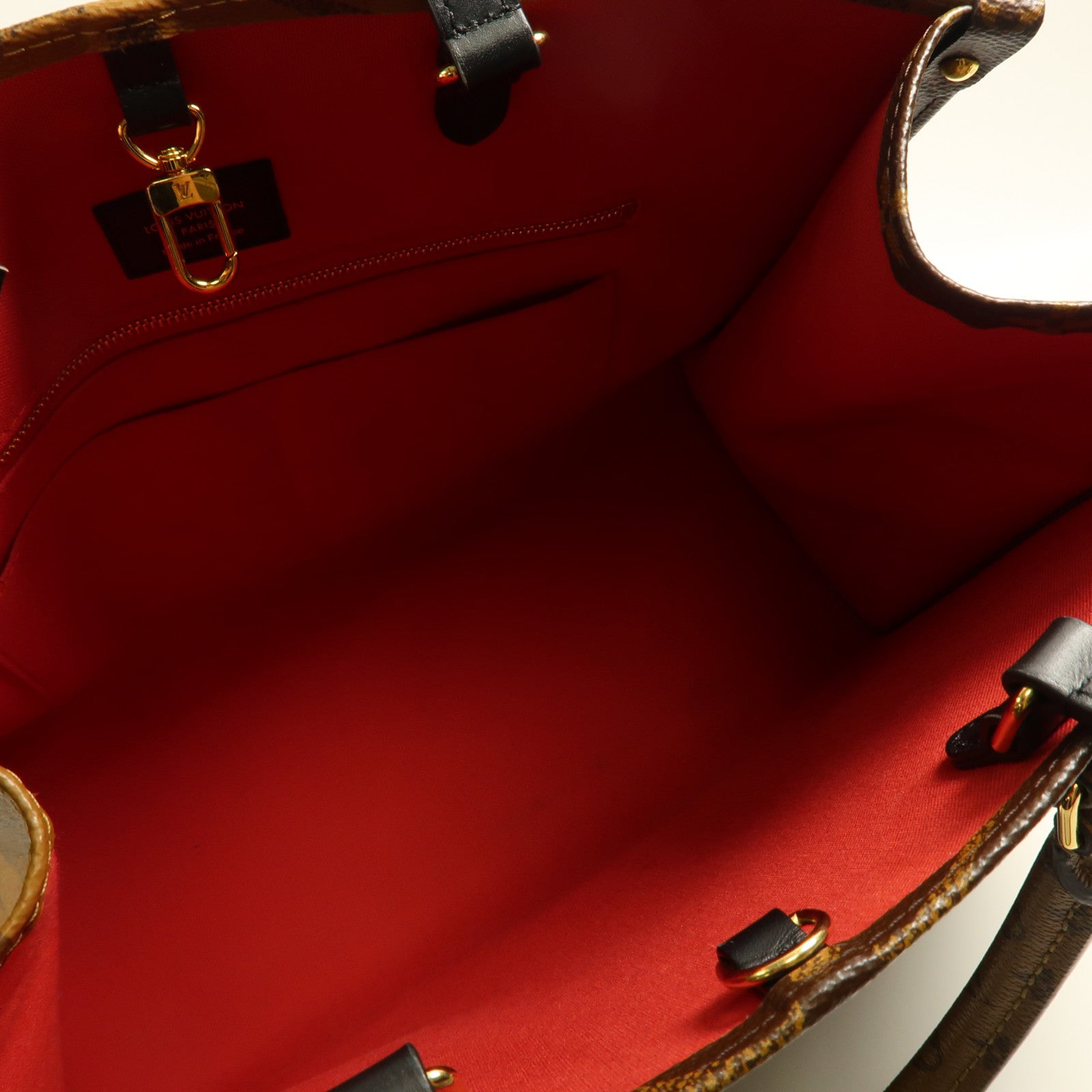 LOUIS VUITTON Monogram Giant On The Go MM金扣手挽肩背兩用袋啡色