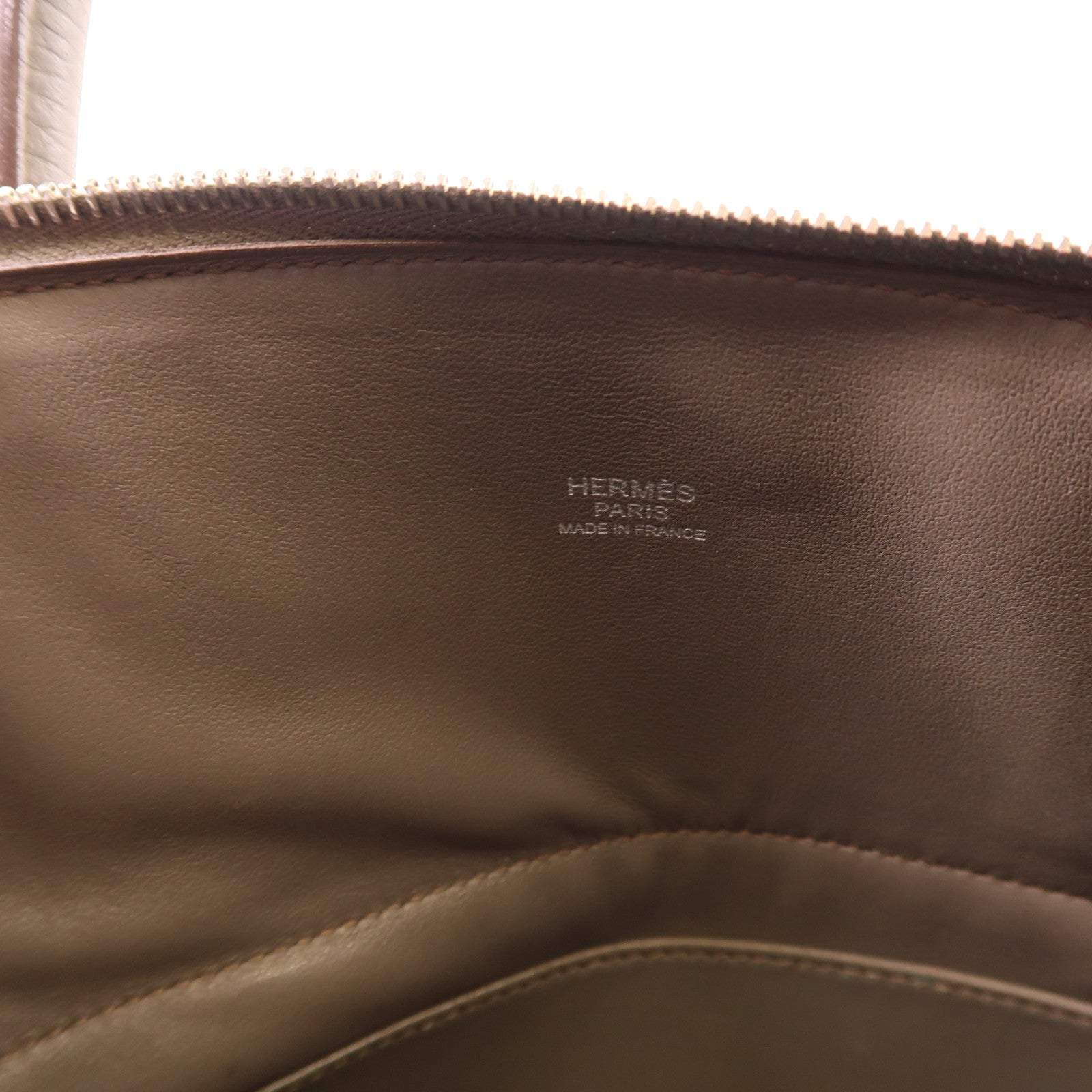 HERMES Clemence皮革Bolide31銀扣手挽肩背兩用袋Etain/8F
