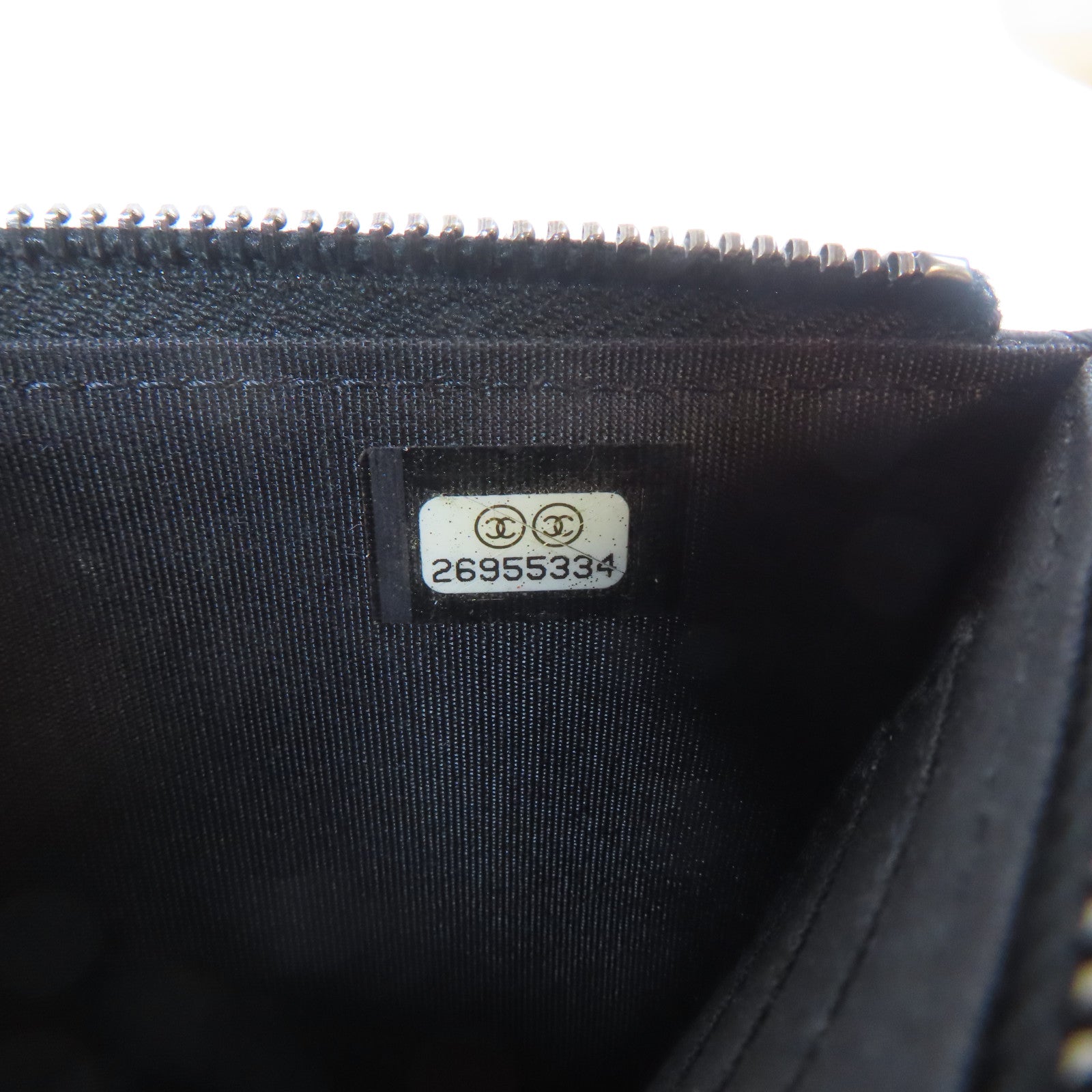 CHANEL 菱格羊皮皮革Boy Wallet銀扣長錢包黑色