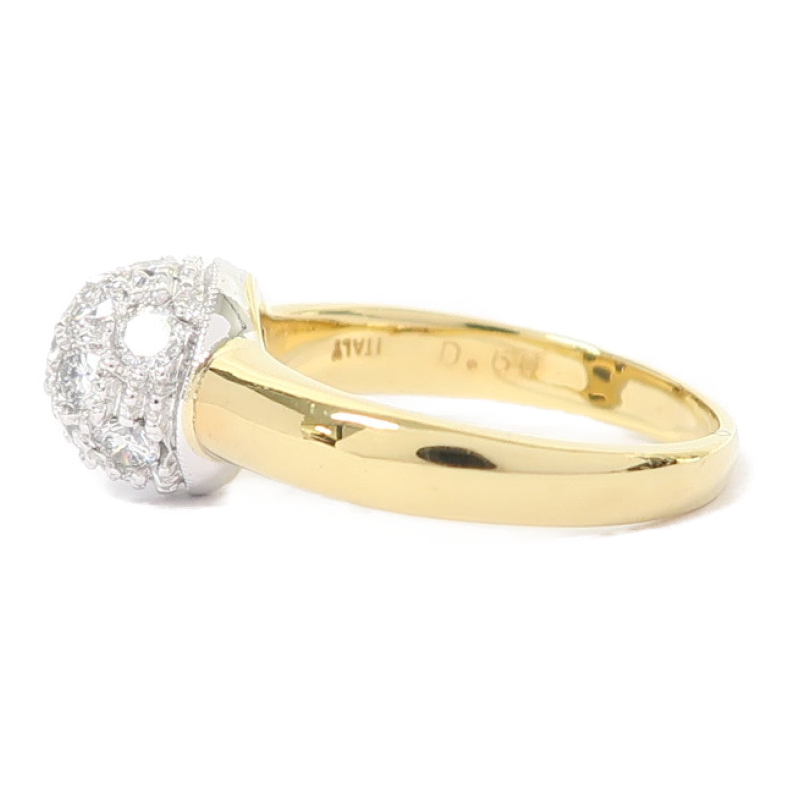 JEWELRY (PRICE DOWN) 0.60ct Diamond 4.3g Ring 18K Yellow Gold US#4.25