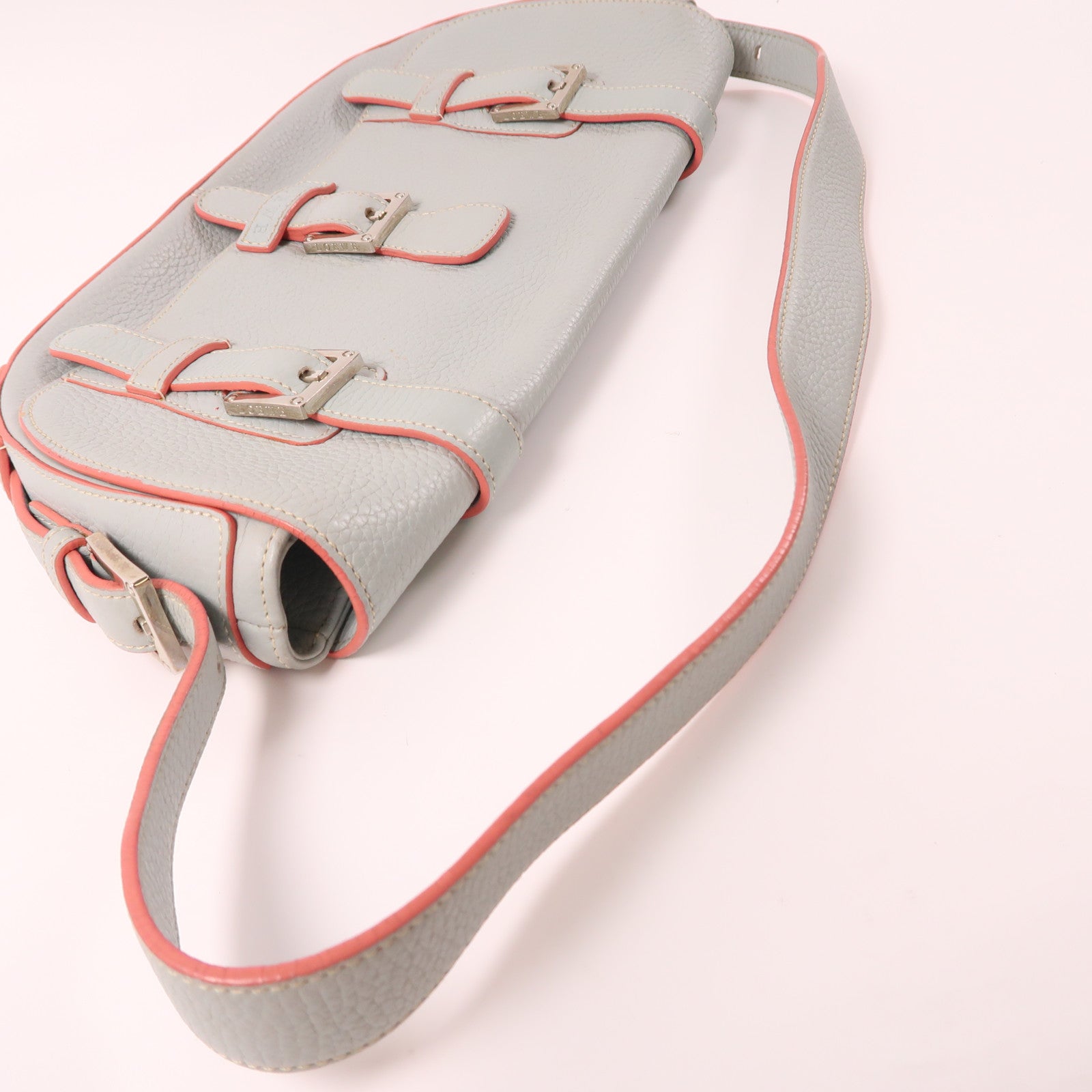 LOEWE SHW Shoulder Bag Calfskin Leather Light Blue