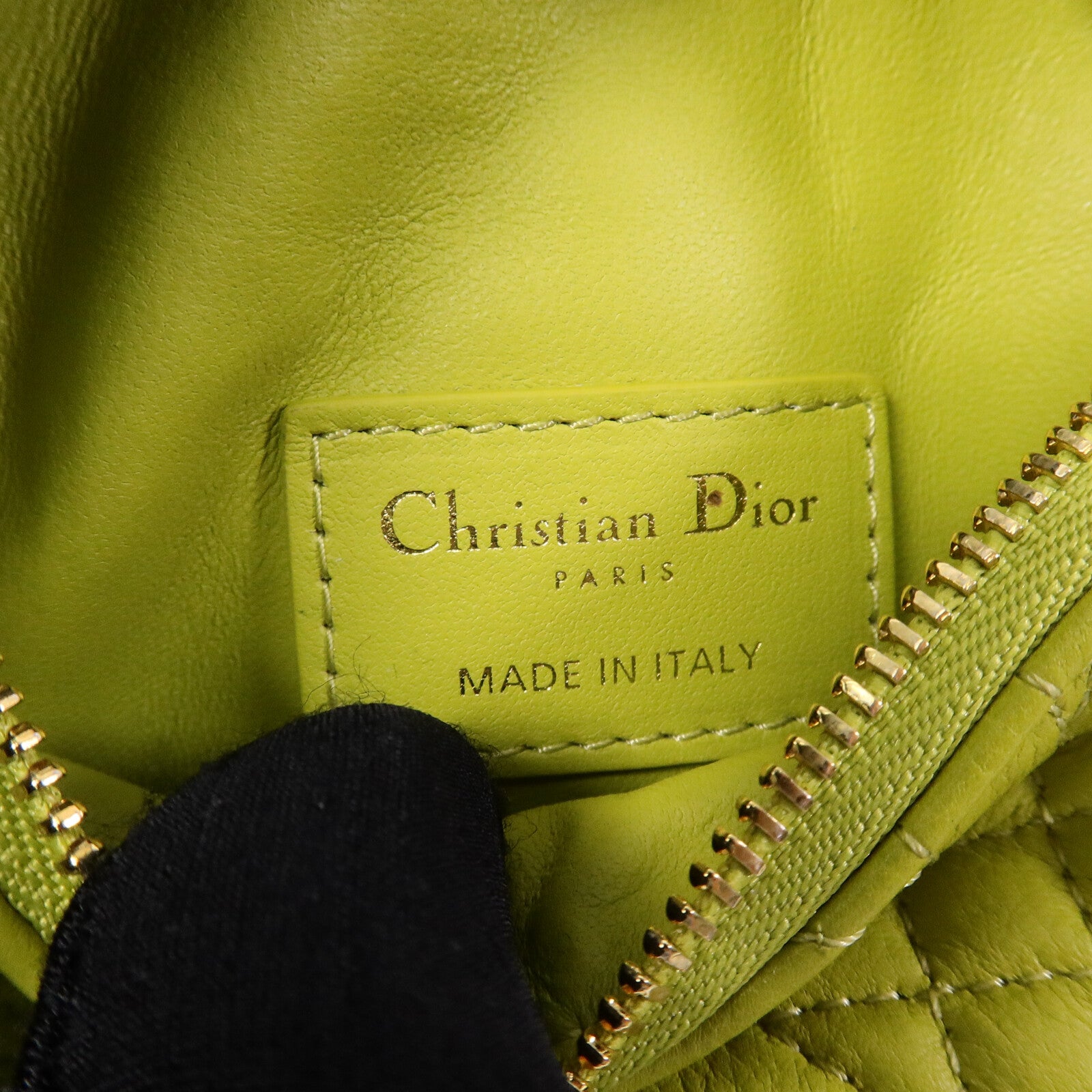 Dior 羊皮皮革Caro Half Moon Coin Purse零錢包