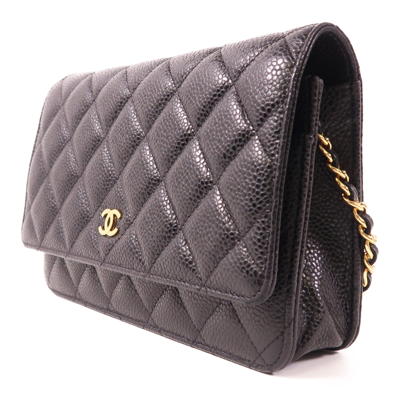 CHANEL 牛皮皮革Classic WOC金扣鏈帶肩背袋