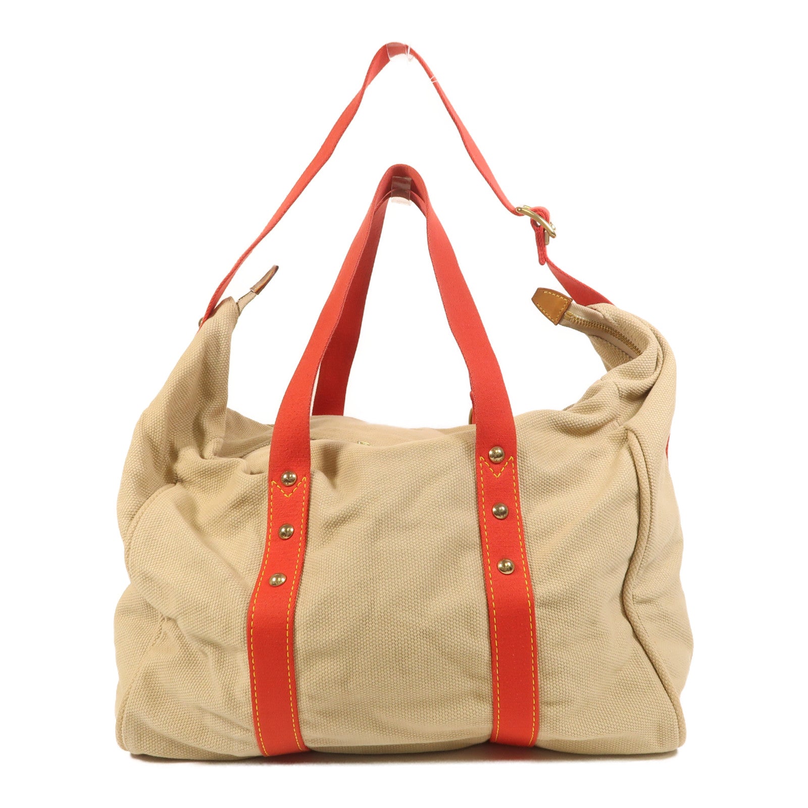 LOUIS VUITTON 帆布Antigua Sac Weekend金扣手挽肩背兩用袋