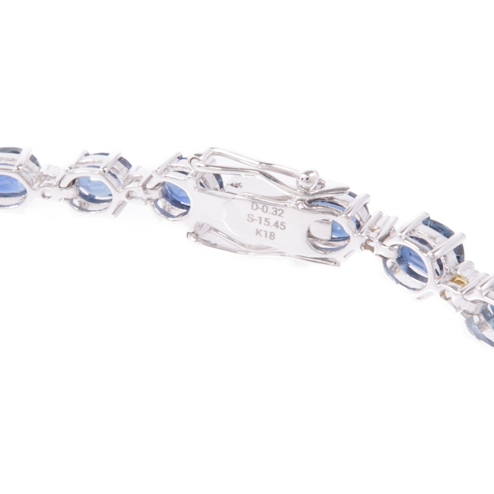 JEWELRY Sapphire Diamond Bracelet 18K White Gold