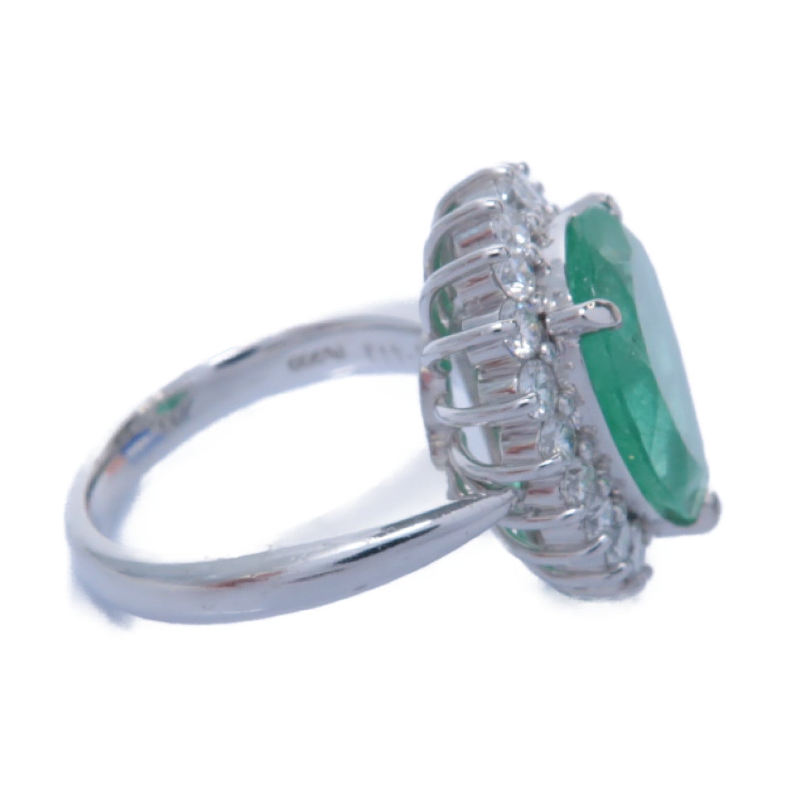 JEWELRY 【激減優惠】PT900鉑金Emerald/Diamond Ring 5.419ct綠寶石/0.92ct鑽石戒指US#6