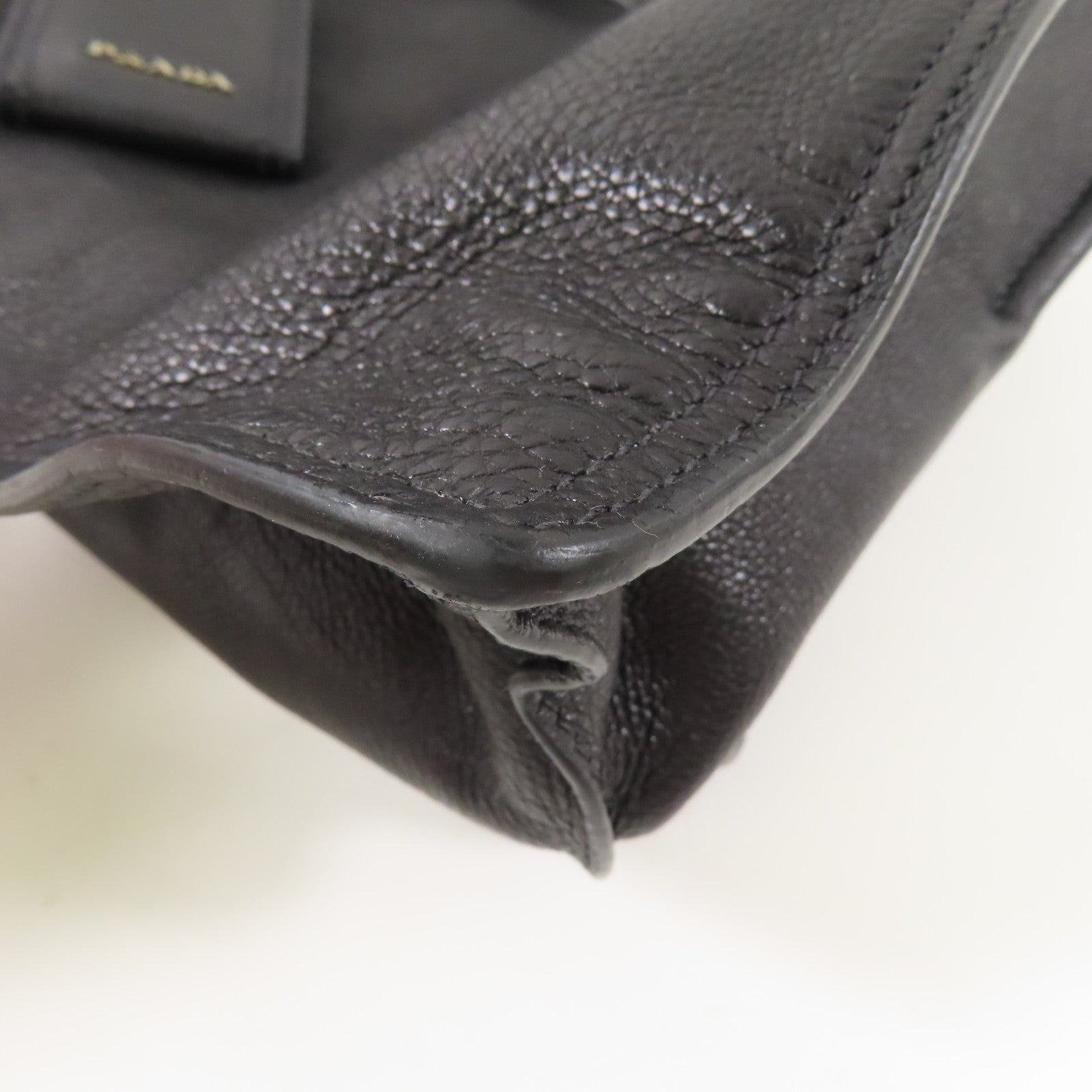 PRADA Glace Calf牛皮皮革/麂皮皮革Tote Bag銀扣肩背袋