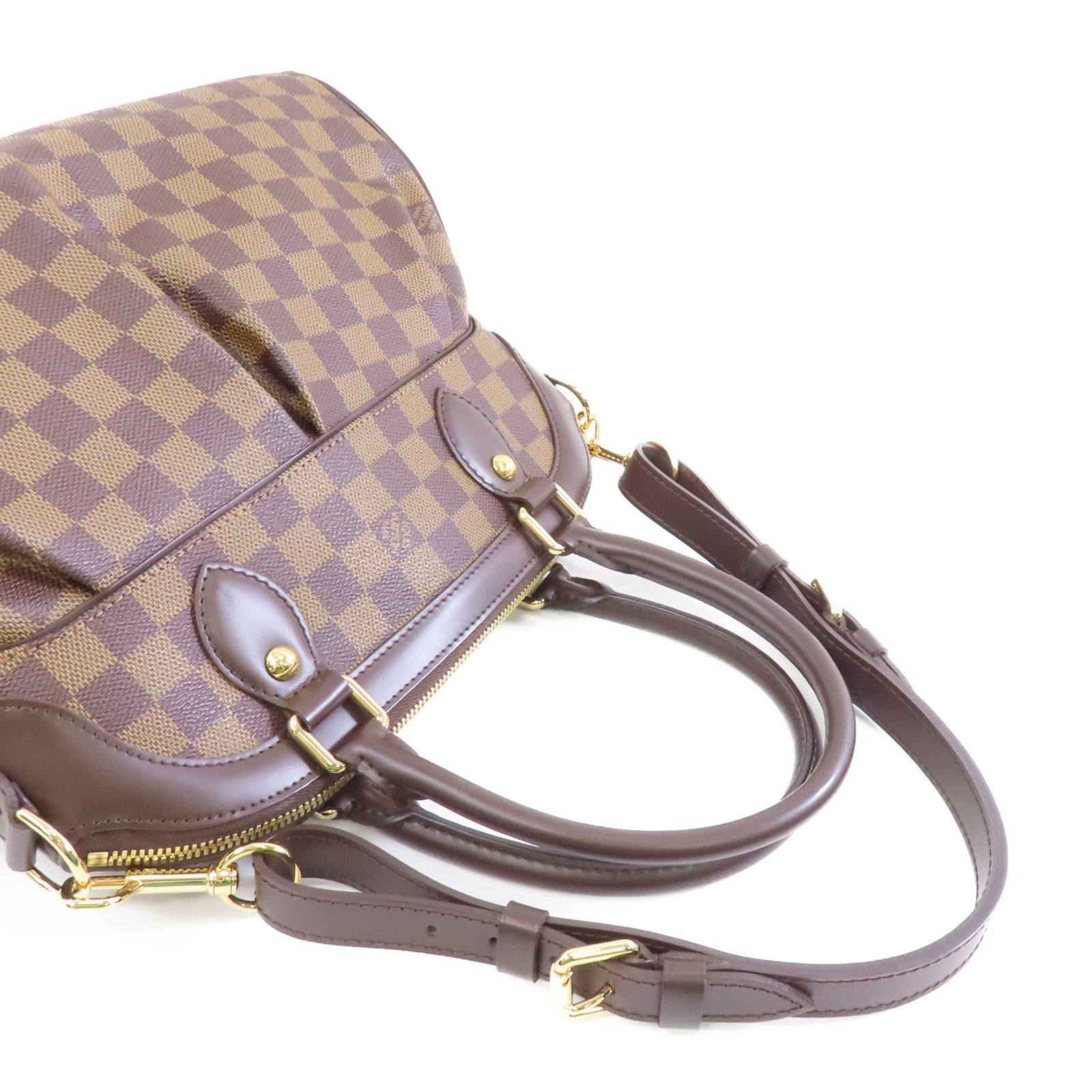 LOUIS VUITTON 【激減優惠】Damier Trevi PM金扣手挽肩背兩用袋啡色