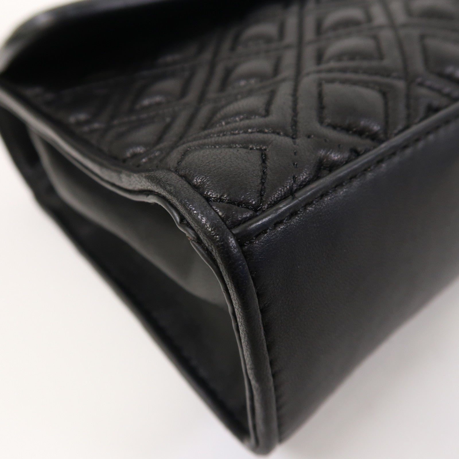 Tory Burch 牛皮皮革Chain Shoulder金扣鏈帶肩背袋黑色