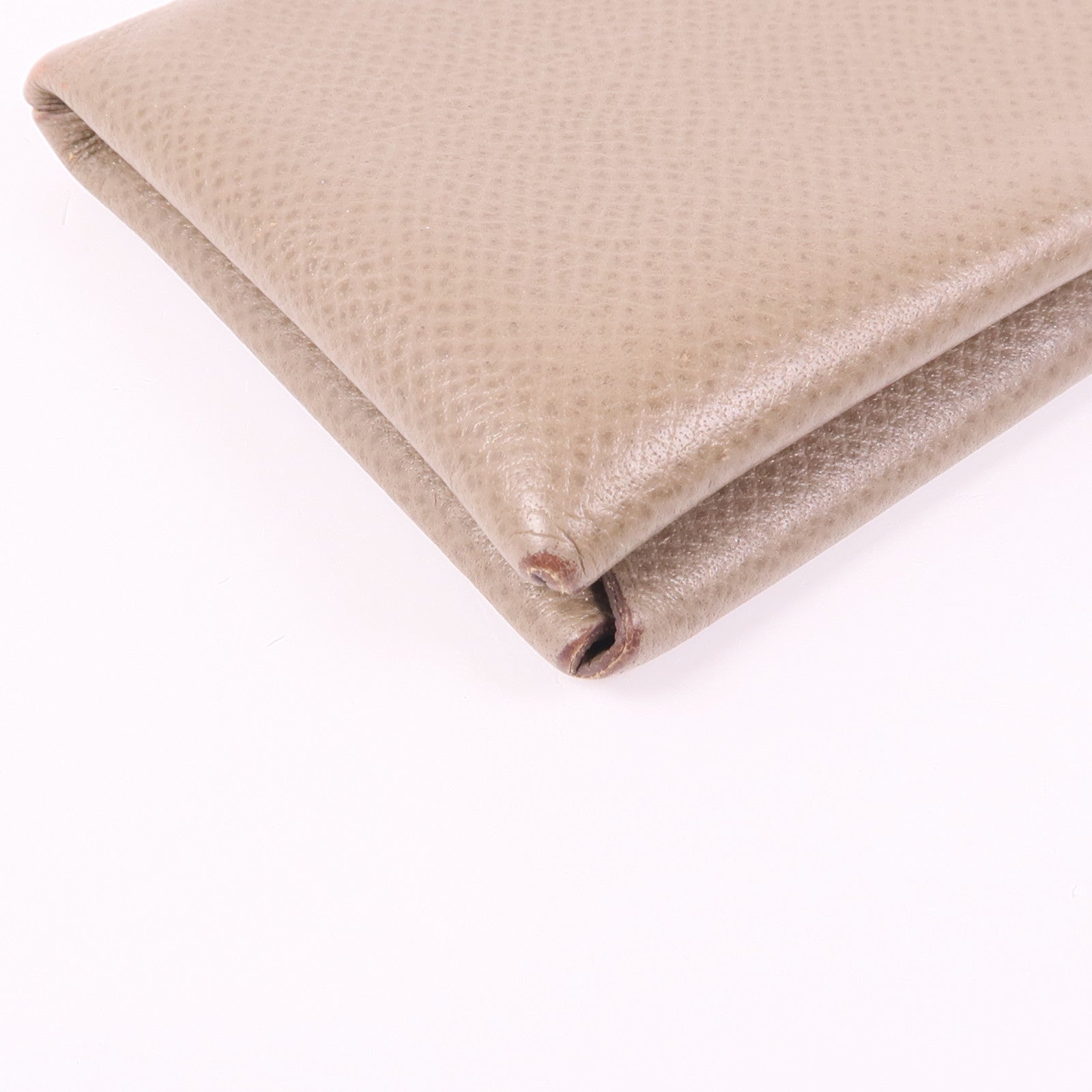 HERMES PHW Calvi Card Holder Card Epsom Leather Etoupe