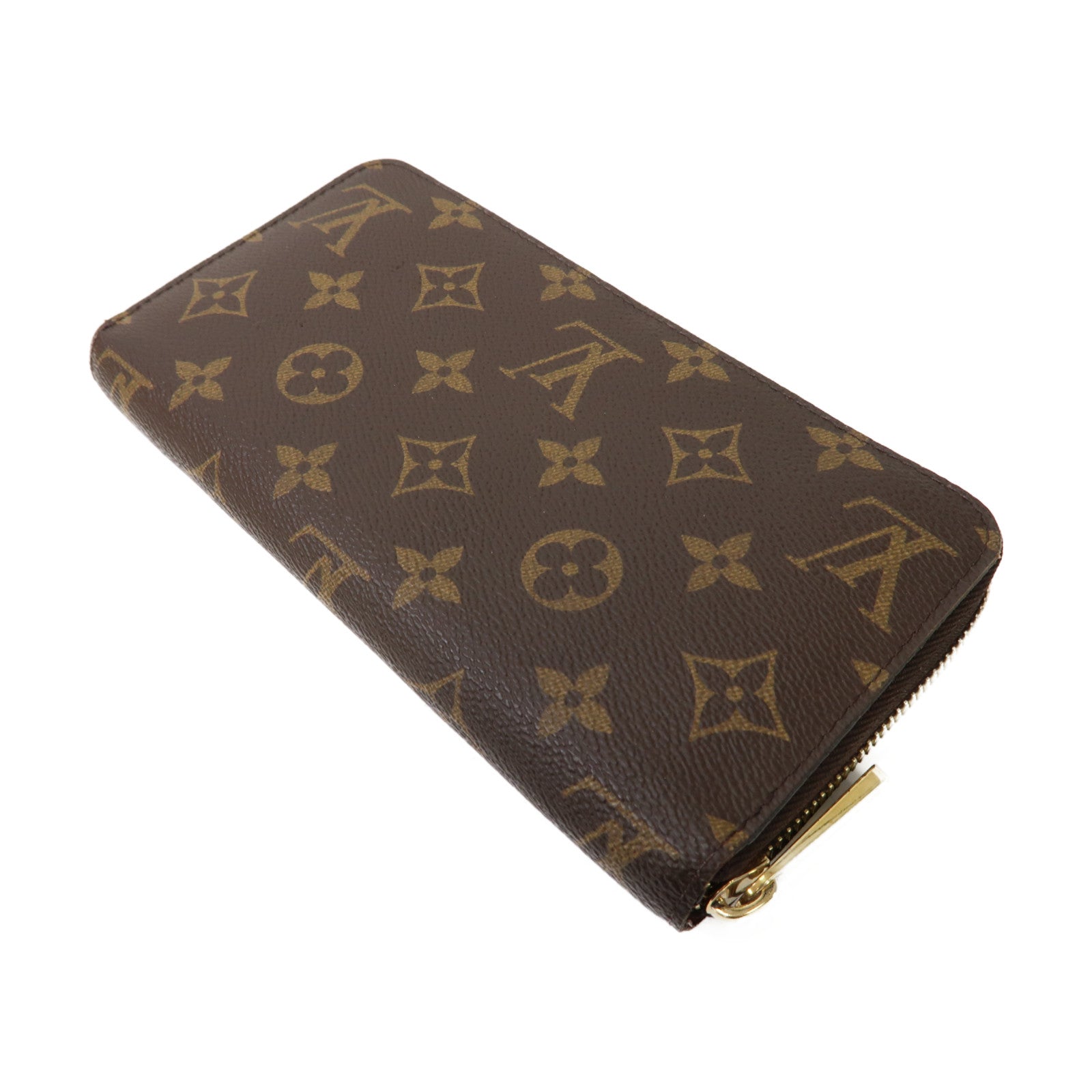 LOUIS VUITTON Monogram Zippy Wallet金扣拉鍊長錢包啡色
