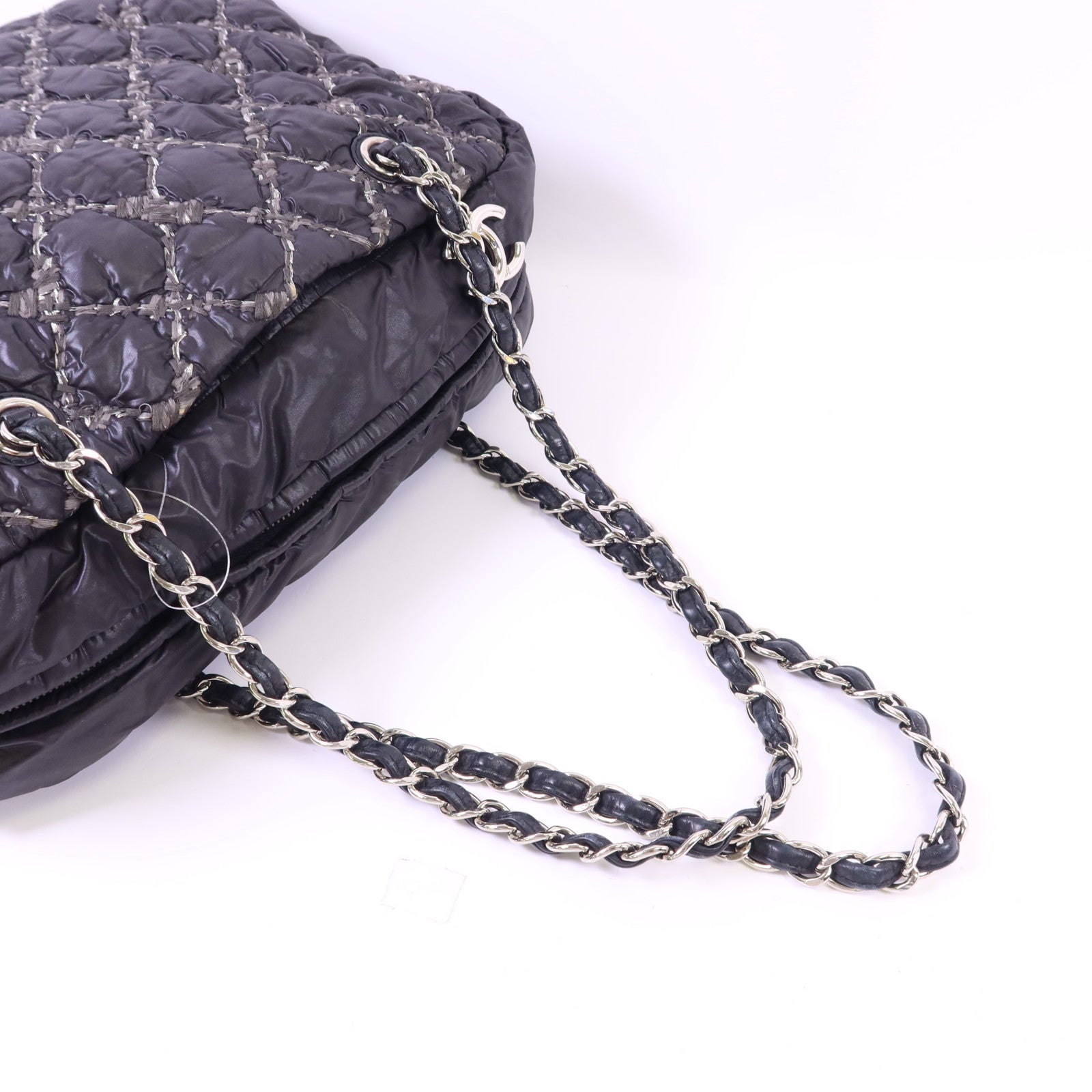 CHANEL 尼龍Tote Bag銀扣鏈帶手挽袋