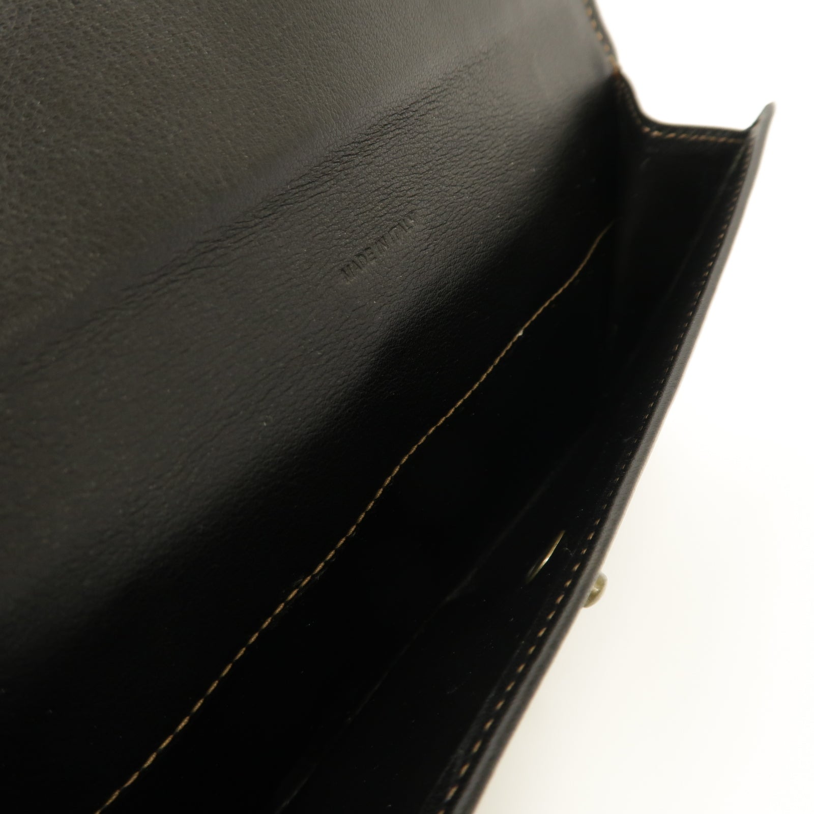 BURBERRY 【激減優惠】牛皮皮革Wallet金扣啪鈕長錢包黑色