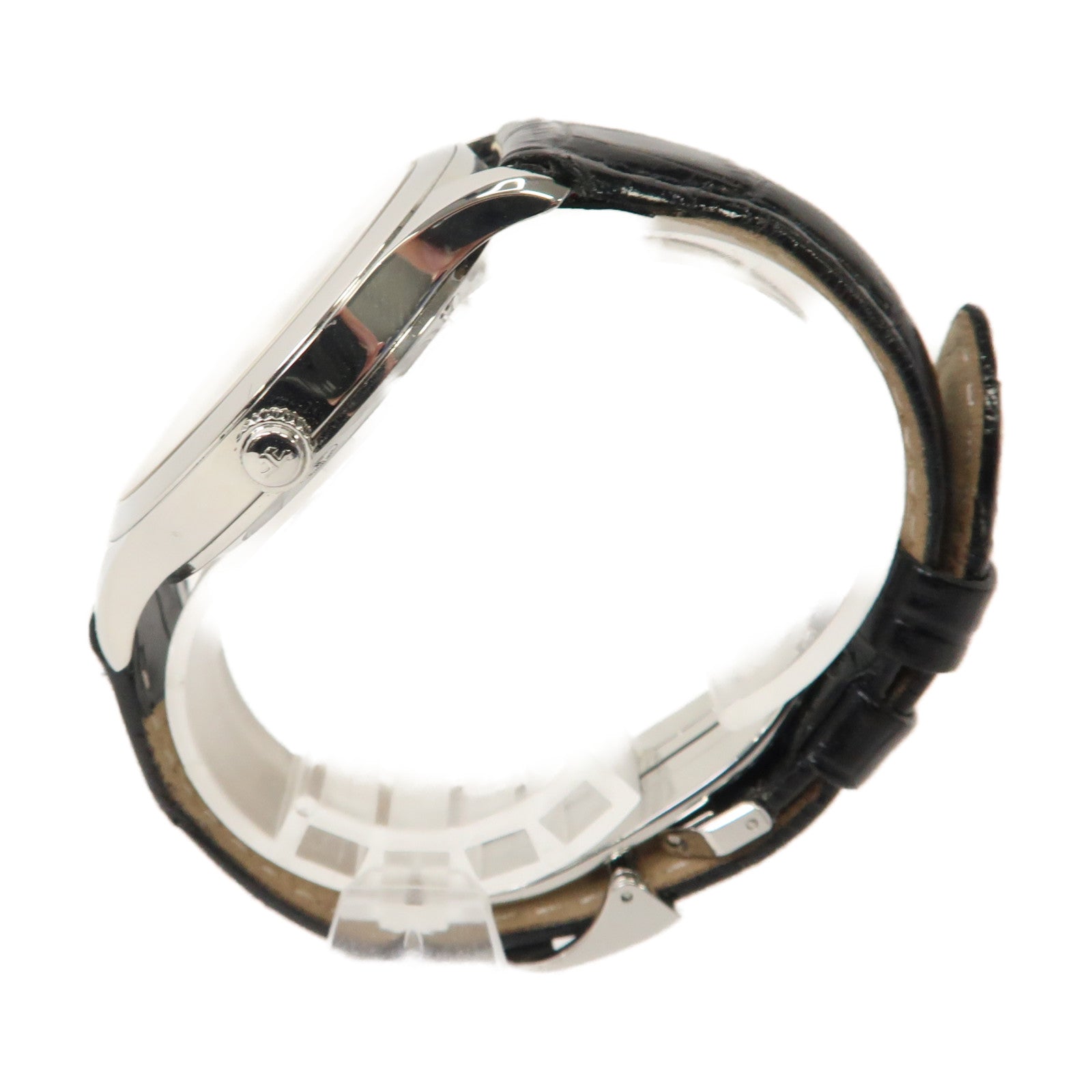 JAEGER-LECOULTRE Master Control Date不鏽鋼/皮革帶手錶自動機芯黑色