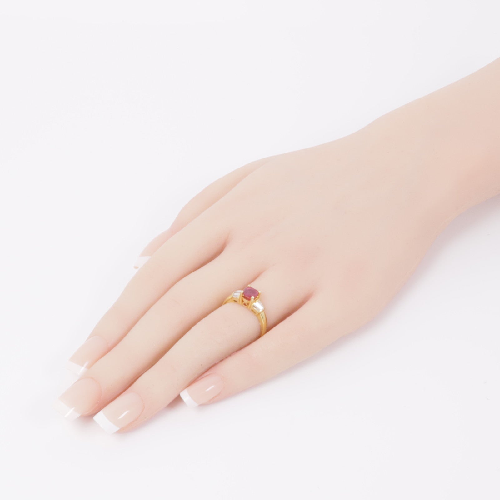 JEWELRY 18K黃金Ruby Diamond Ring紅寶石鑽石戒指US#6.25