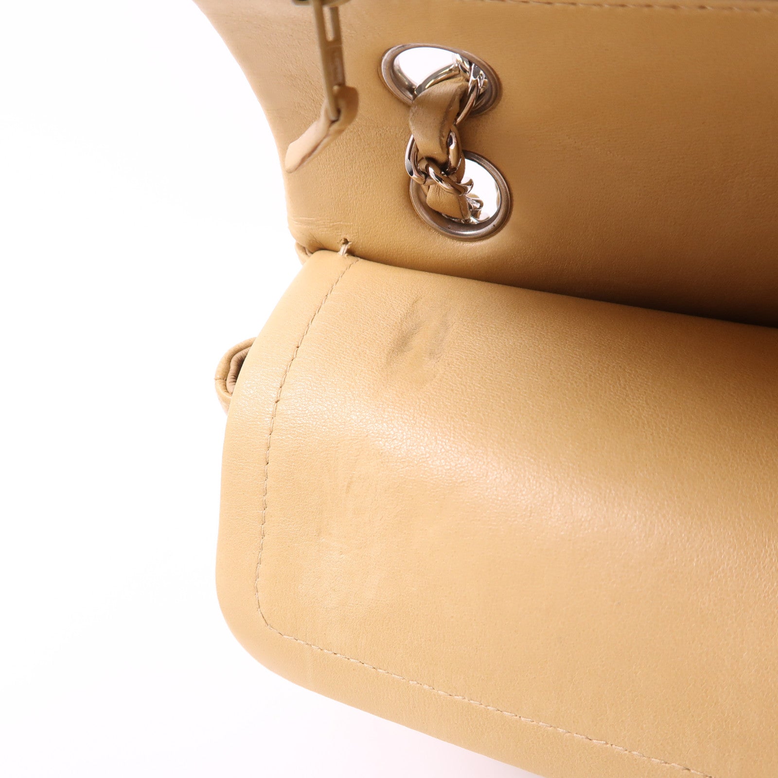 CHANEL 羊皮皮革Vintage Classic 23銀扣鏈帶肩背袋