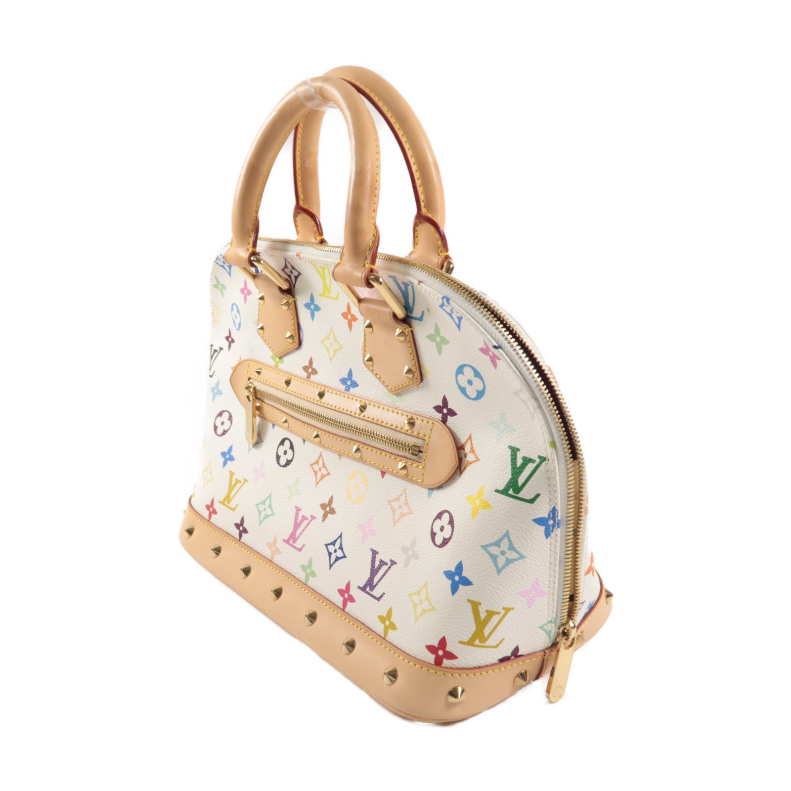 LOUIS VUITTON Monogram Multicolore Alma金扣手挽袋白色/彩色