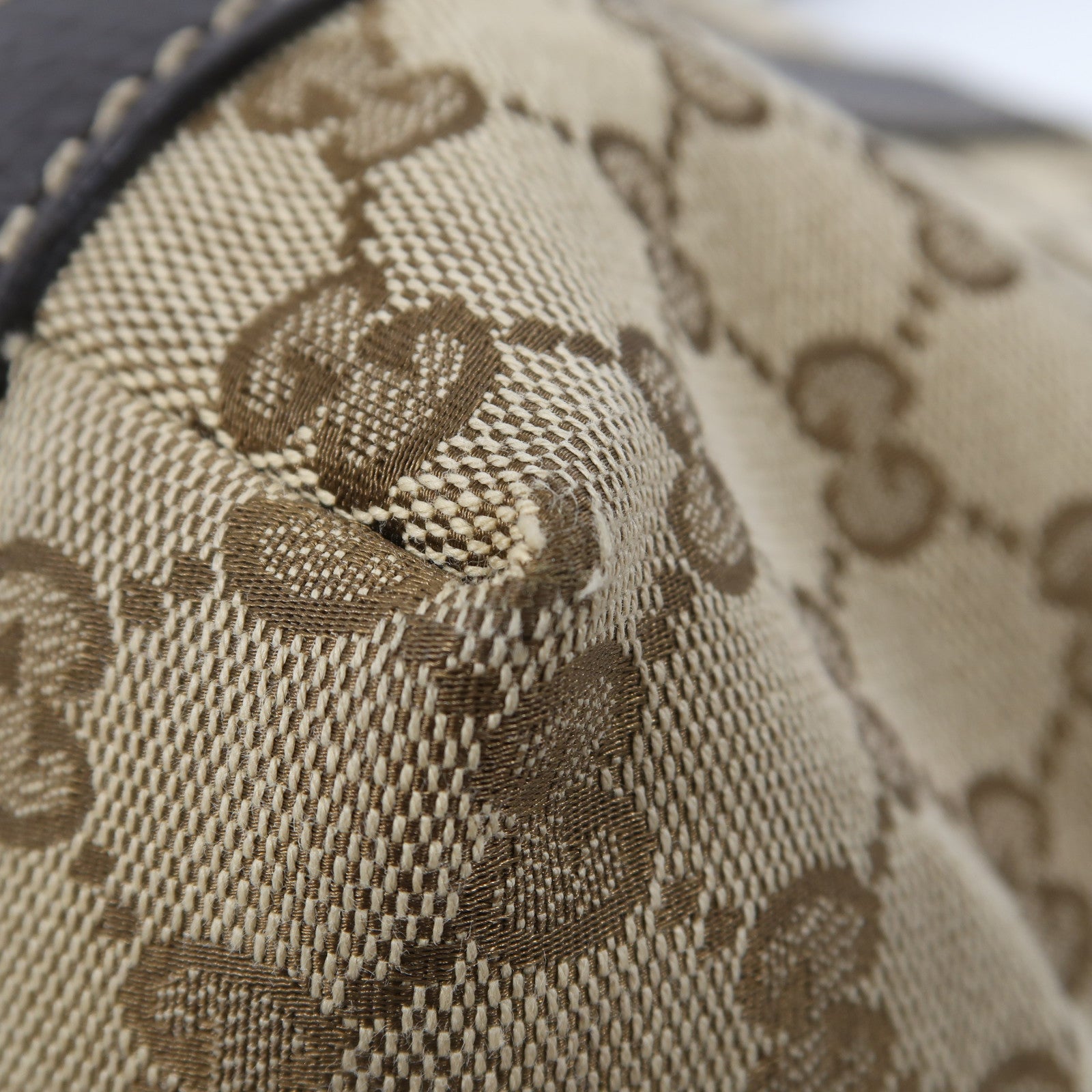 GUCCI 帆布Tote Bag金扣肩背袋啡色