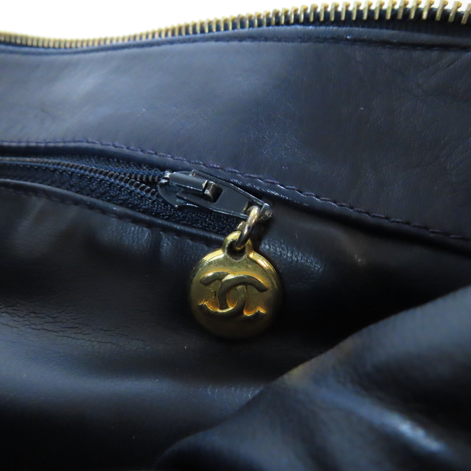 CHANEL 【均一特價】菱格羊皮皮革Chain Shoulder Bag金扣鏈帶肩背袋藍色