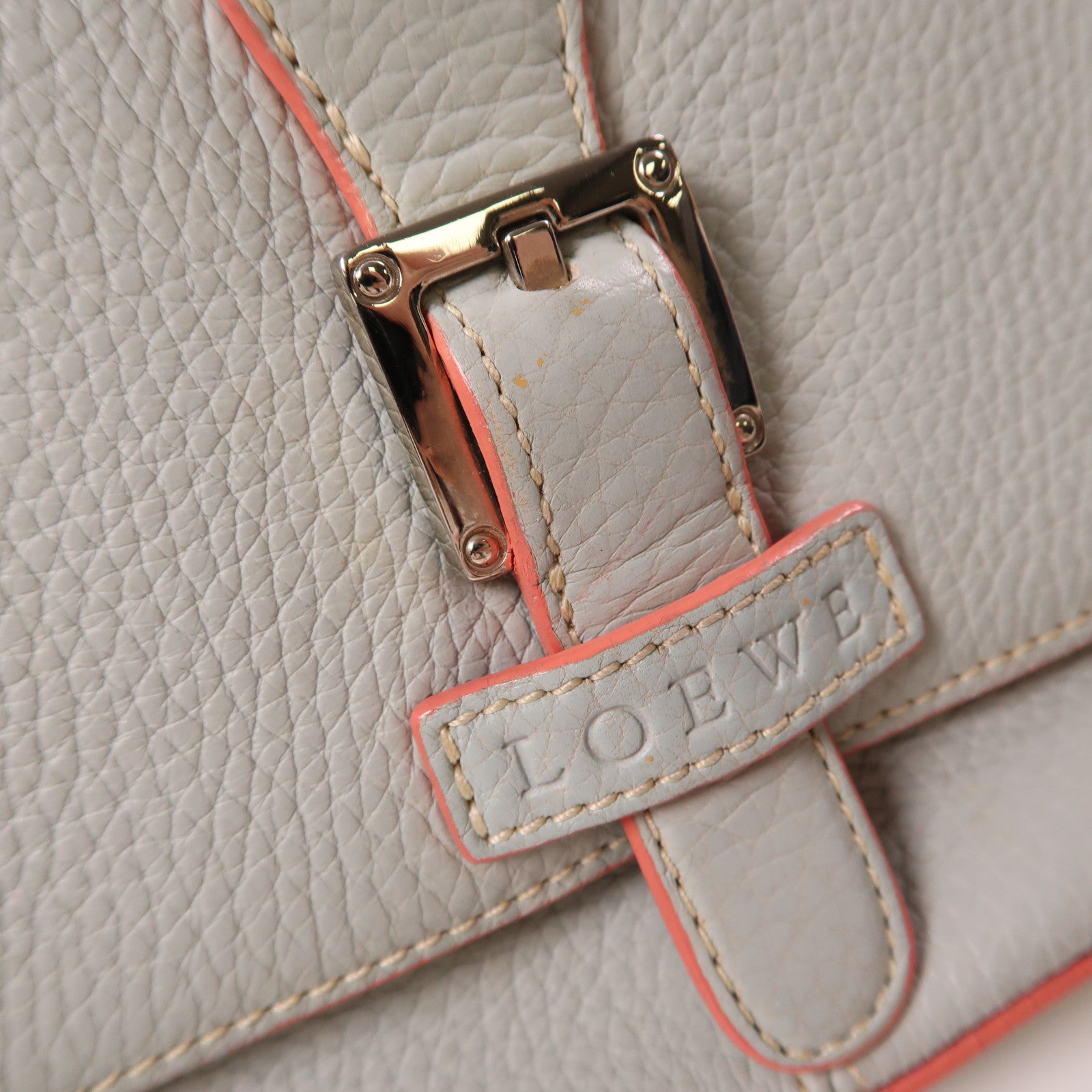 LOEWE SHW Shoulder Bag Calfskin Leather Light Blue