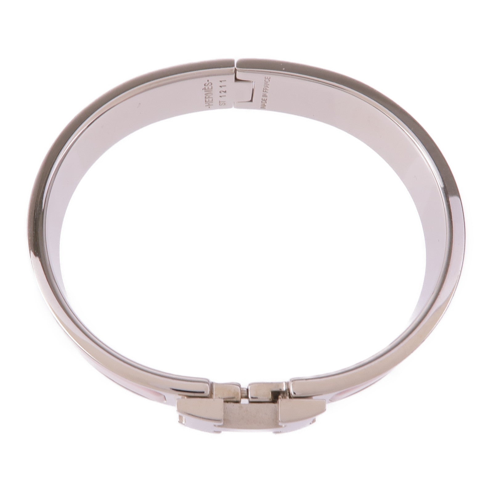 HERMES 金屬/琺瑯Clic H手鐲Rose Sakura