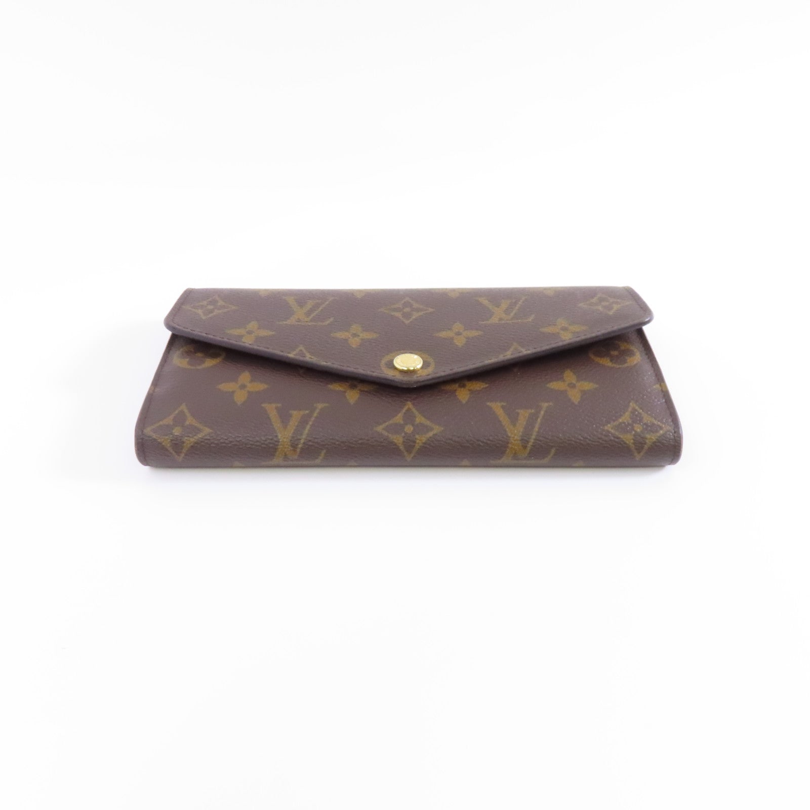 LOUIS VUITTON Monogram Sarah Wallet金扣長錢包啡色