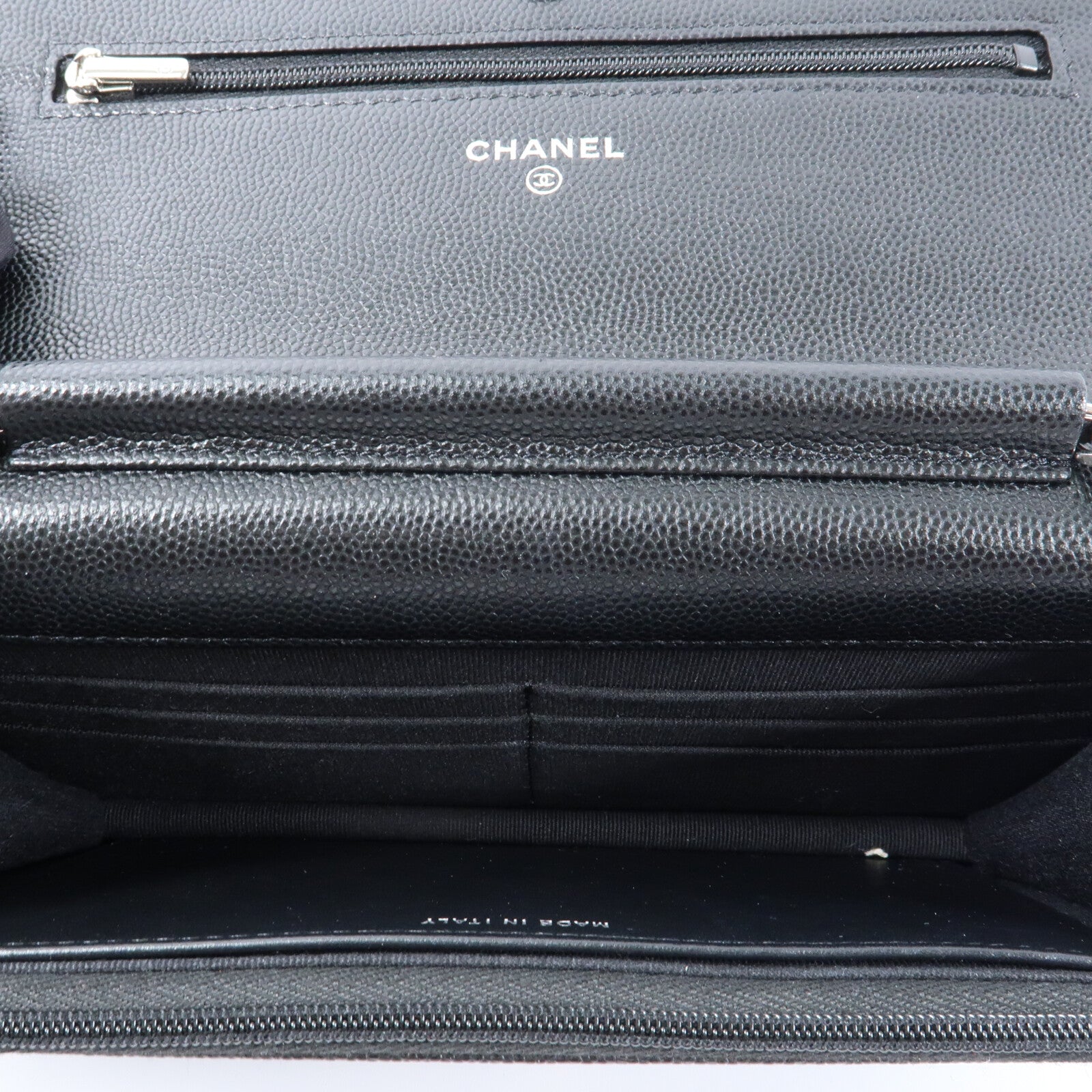 CHANEL 牛皮皮革WOC Wallet On Chain銀扣鏈帶肩背袋
