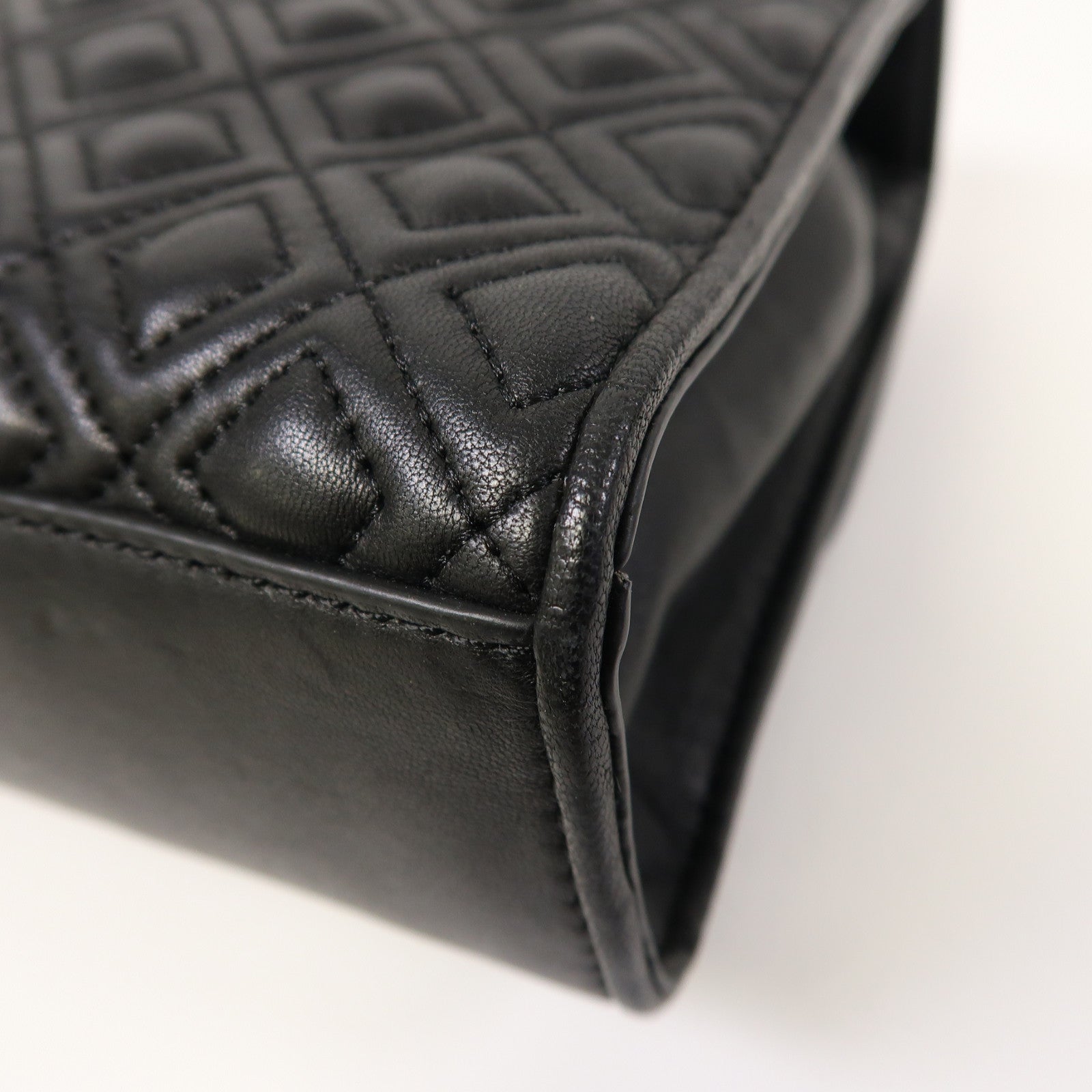 Tory Burch 牛皮皮革Chain Shoulder金扣鏈帶肩背袋黑色