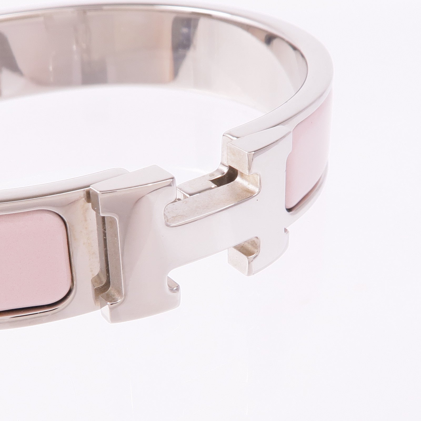 HERMES 金屬/琺瑯Clic H手鐲Rose Sakura