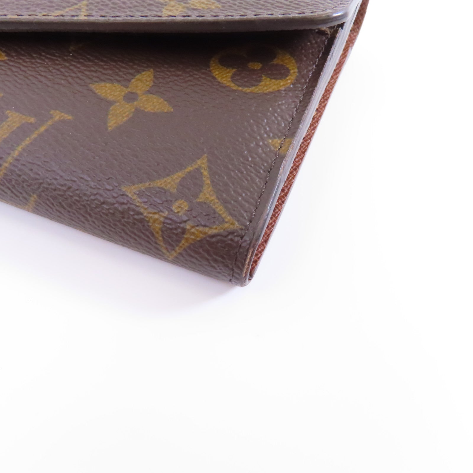 LOUIS VUITTON Monogram Sarah Wallet金扣長錢包啡色