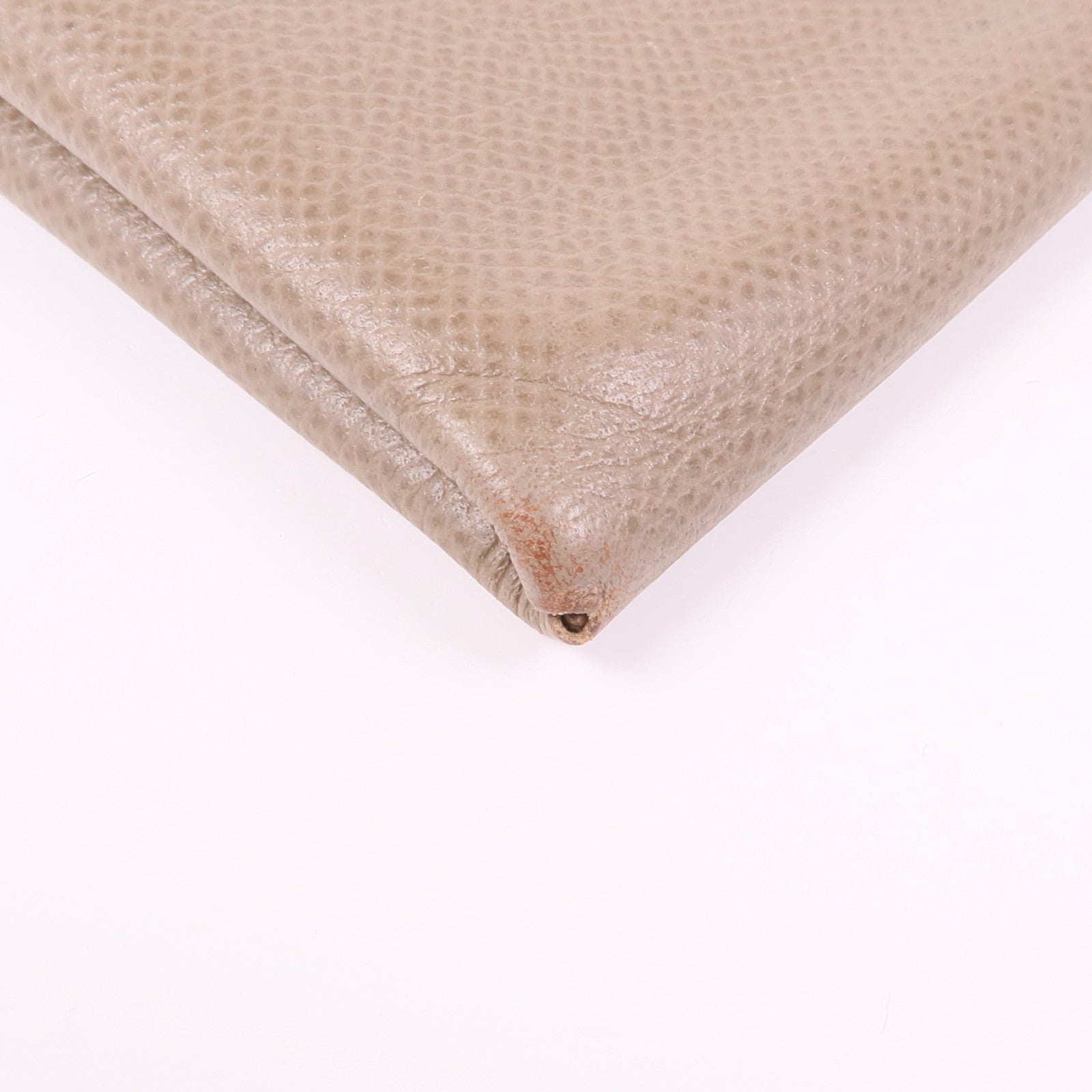 HERMES PHW Calvi Card Holder Card Epsom Leather Etoupe