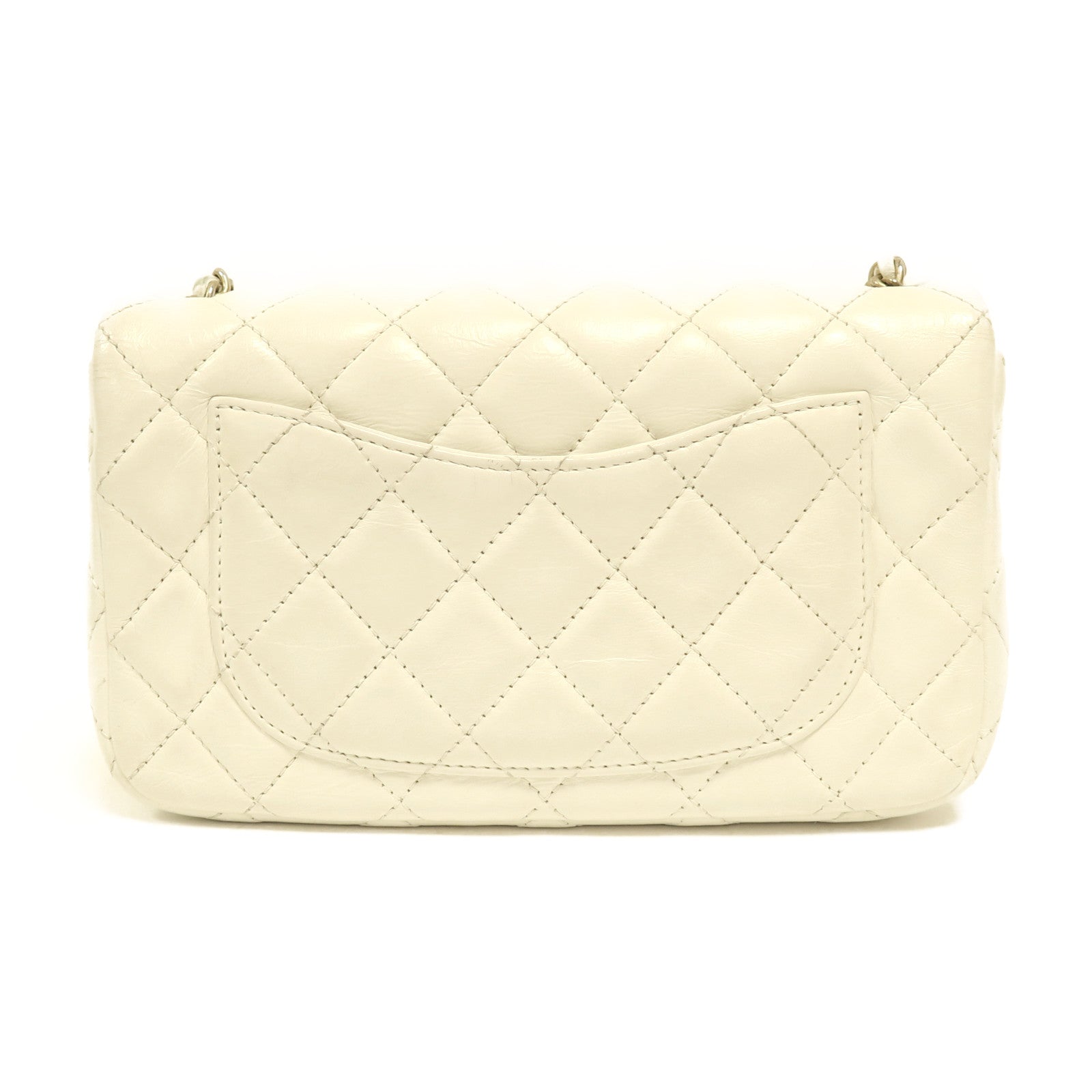 CHANEL 【激減優惠】菱格羊皮皮革Chain Shoulder金扣鏈帶肩背袋白色