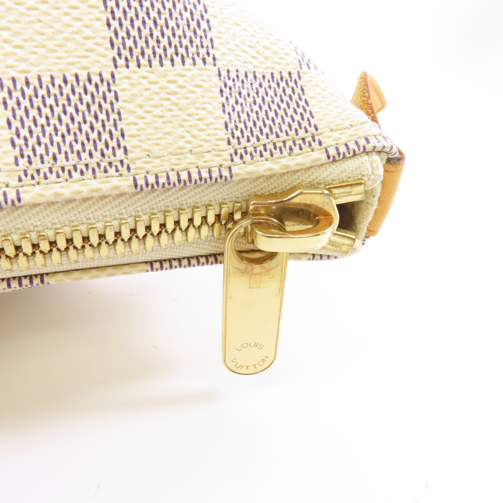 LOUIS VUITTON 【激減優惠】Damier Azur Saleya MM金扣手挽袋/肩背袋白色