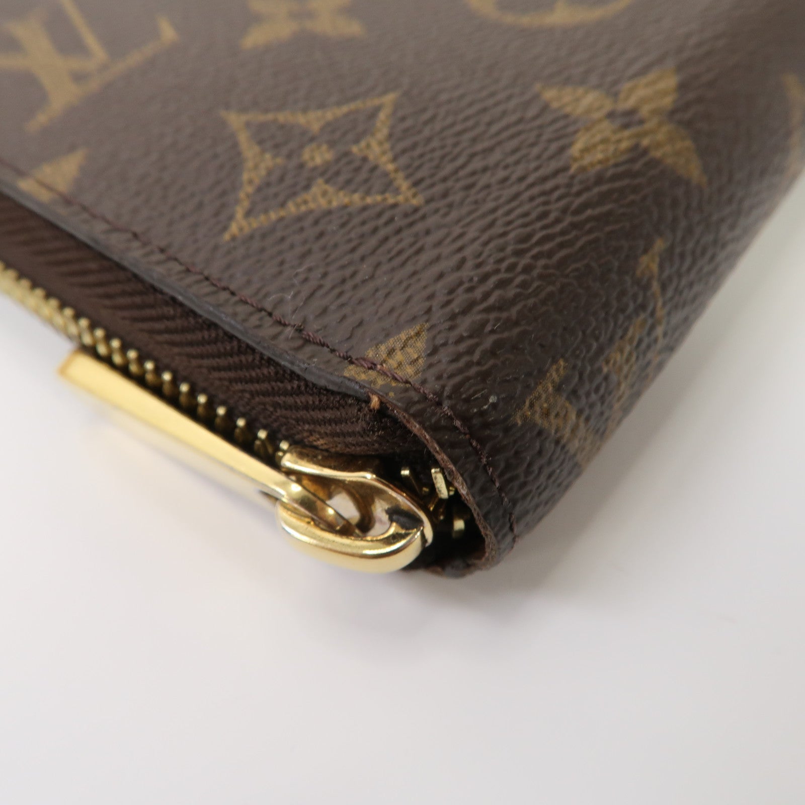 LOUIS VUITTON Monogram Zippy Wallet金扣拉鍊長錢包啡色