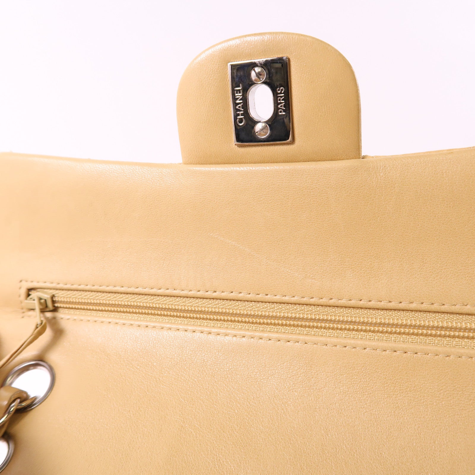 CHANEL 羊皮皮革Vintage Classic 23銀扣鏈帶肩背袋