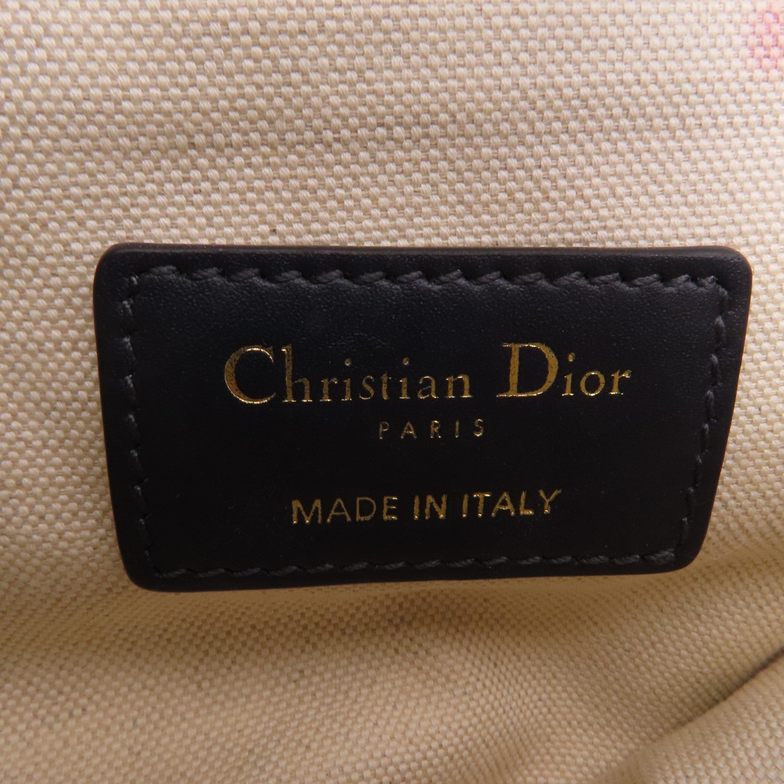 Dior CD GHW Saddle Handbag Canvas Navy/Beige