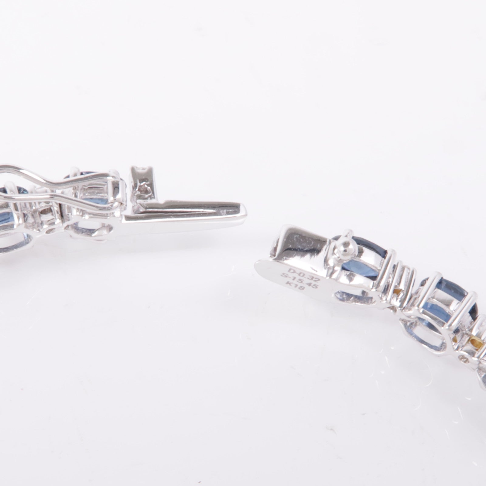 JEWELRY Sapphire Diamond Bracelet 18K White Gold