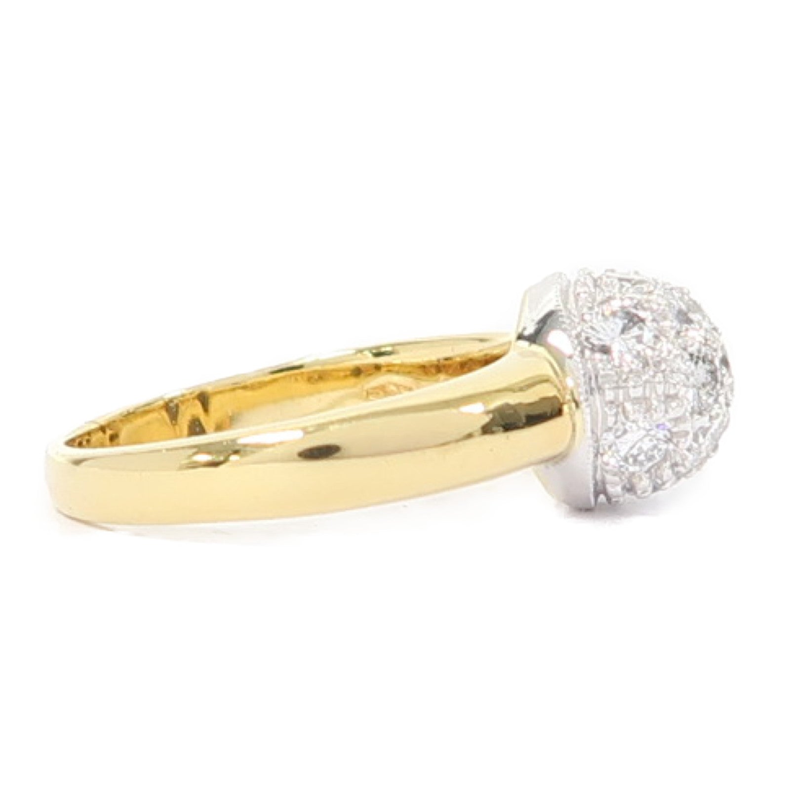 JEWELRY (PRICE DOWN) 0.60ct Diamond 4.3g Ring 18K Yellow Gold US#4.25