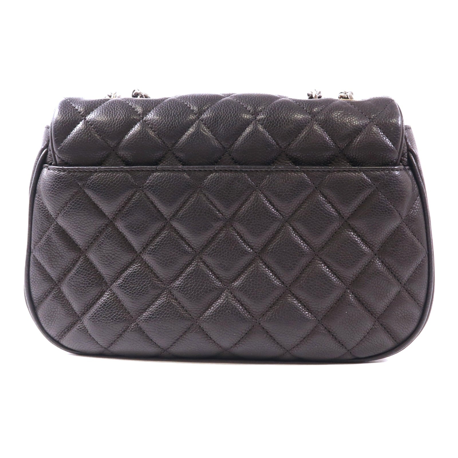 CHANEL 牛皮皮革Shoulder Bag銀扣鏈帶肩背袋