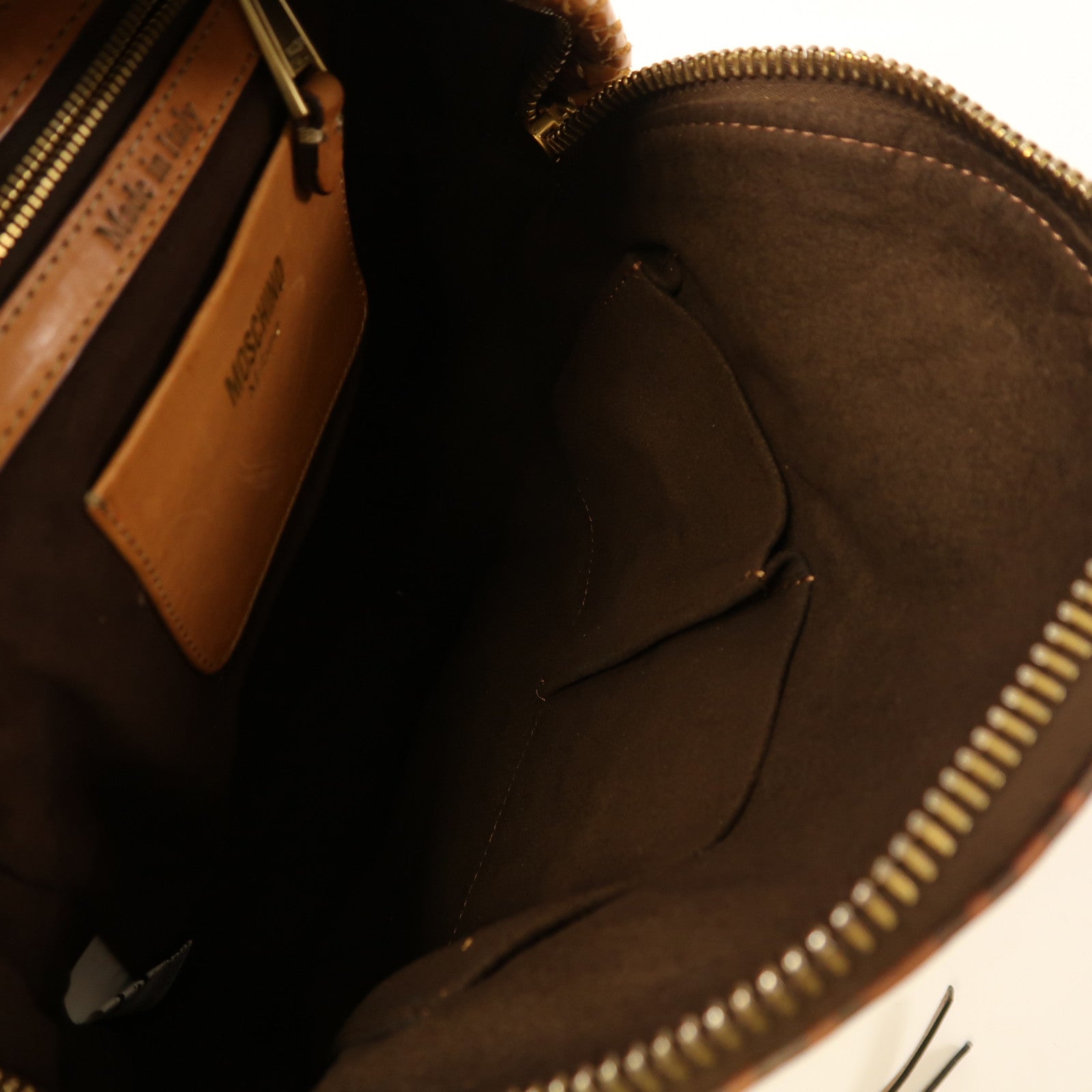 MOSCHINO 【激減優惠】牛皮皮革Betty Collection金扣背包啡色